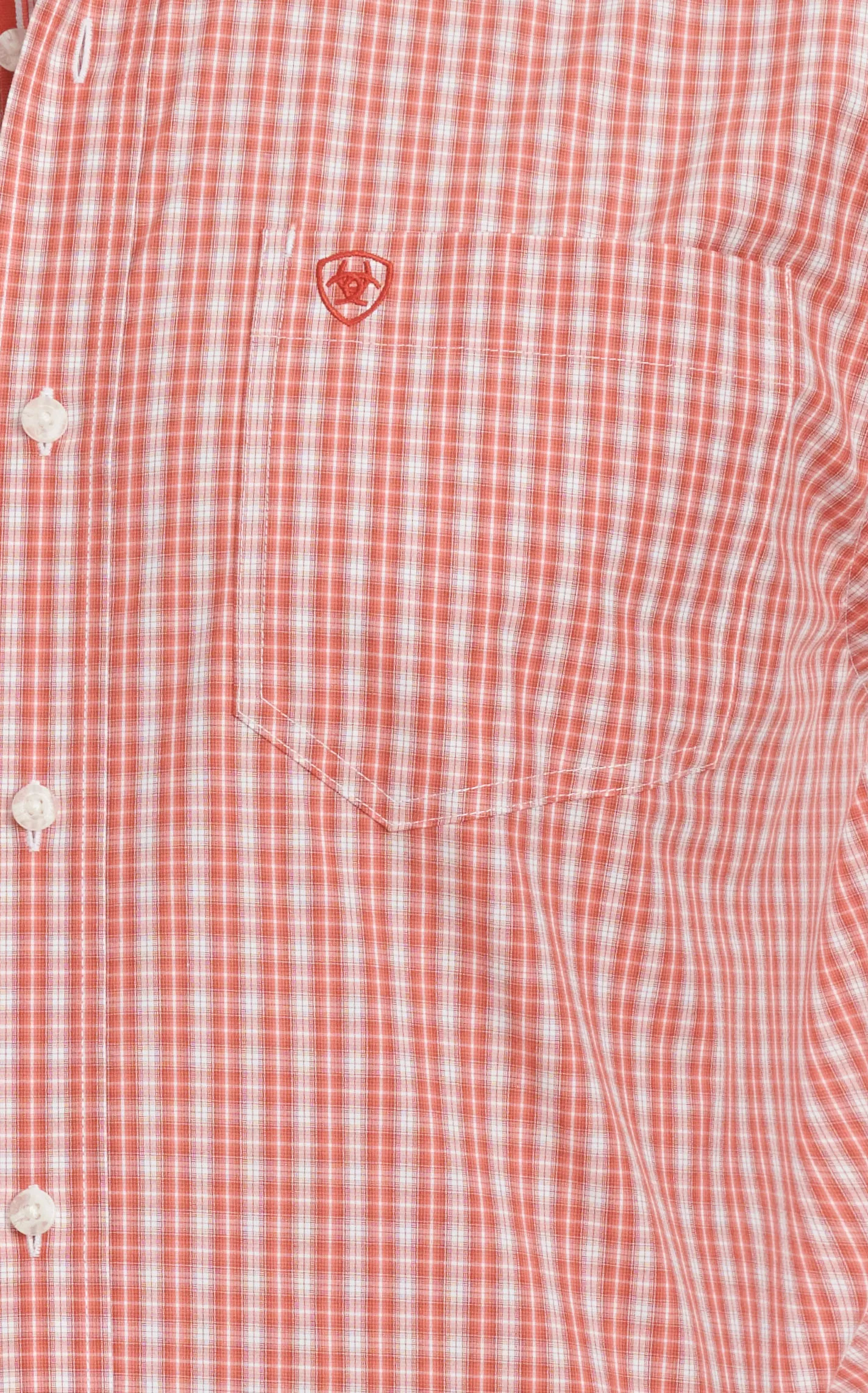 Ariat Pro Series Men's Roscoe Red & Tangerine Mini Plaid Western Shirt