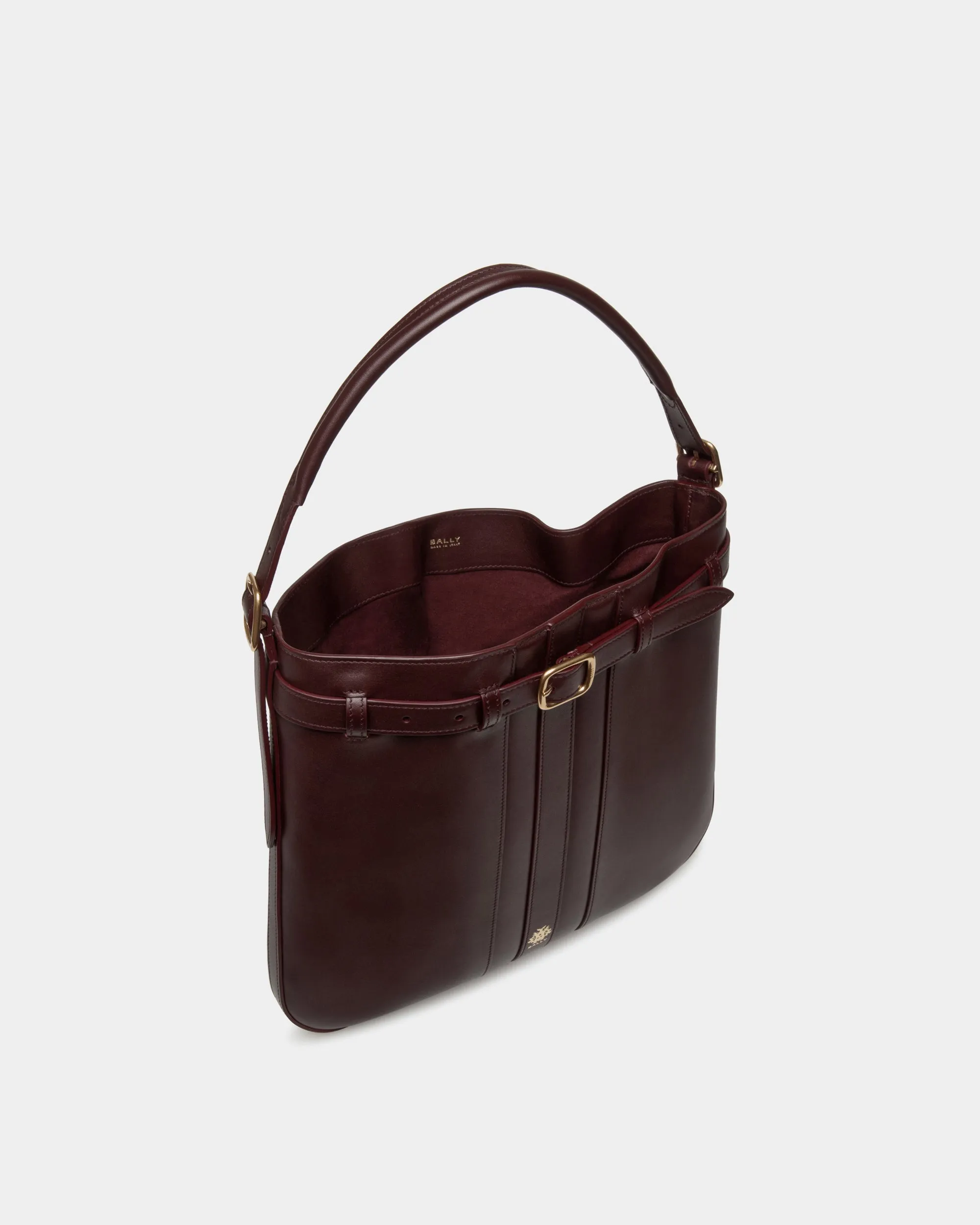 Beckett Crossbody Bag In Deep Burgundy Leather