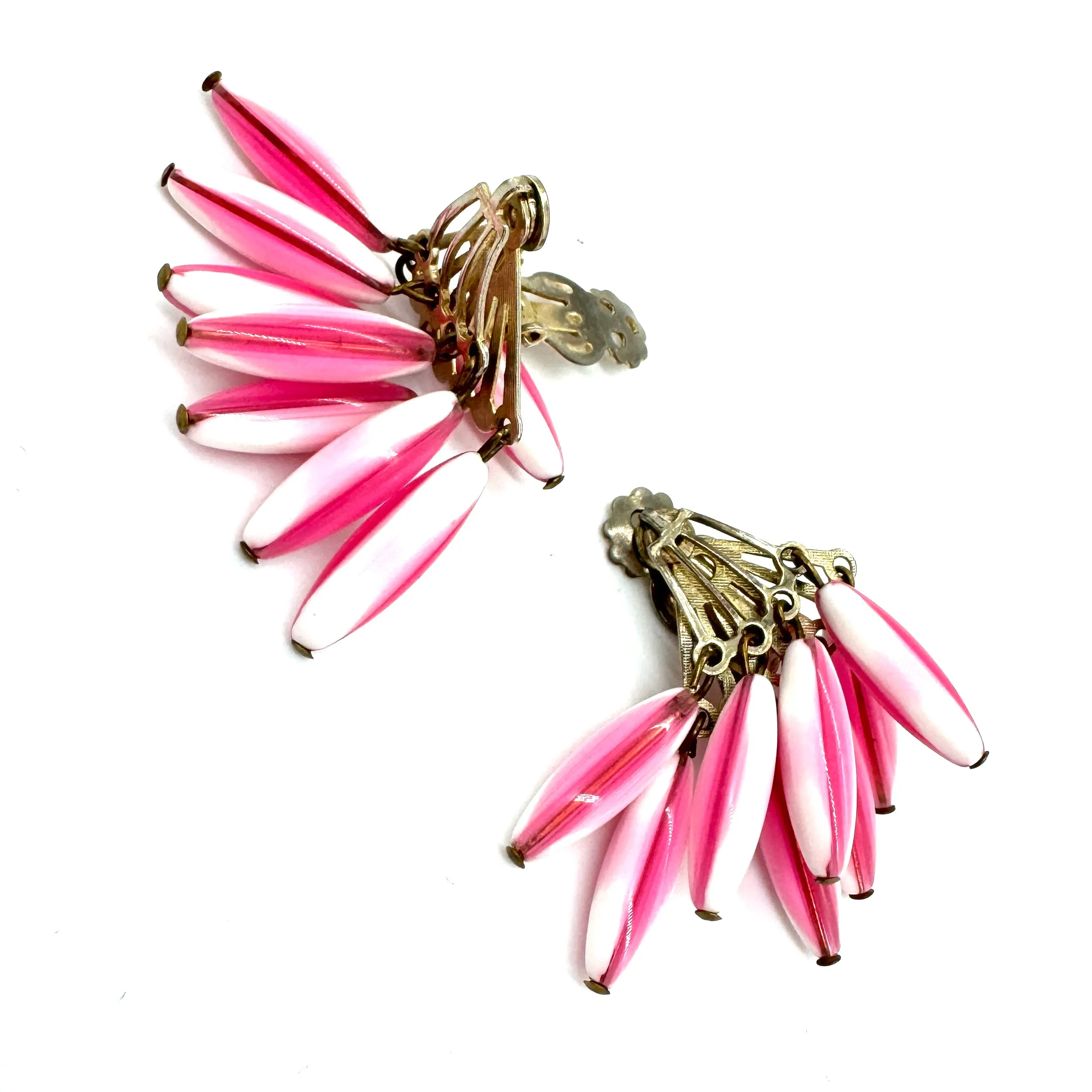 Best Plastics Pink & Moonglow Cluster Pin & Earrings Set - Estate