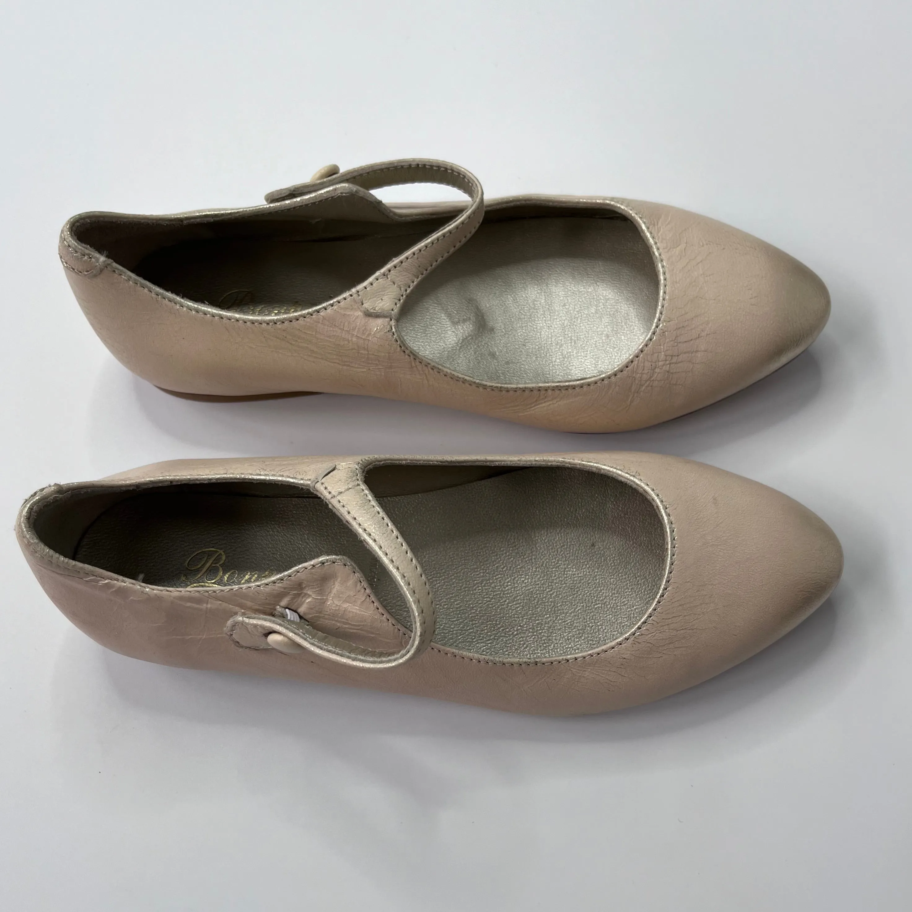 Bonpoint Cream & Gold Mary-Jane Shoes: Size EU 31