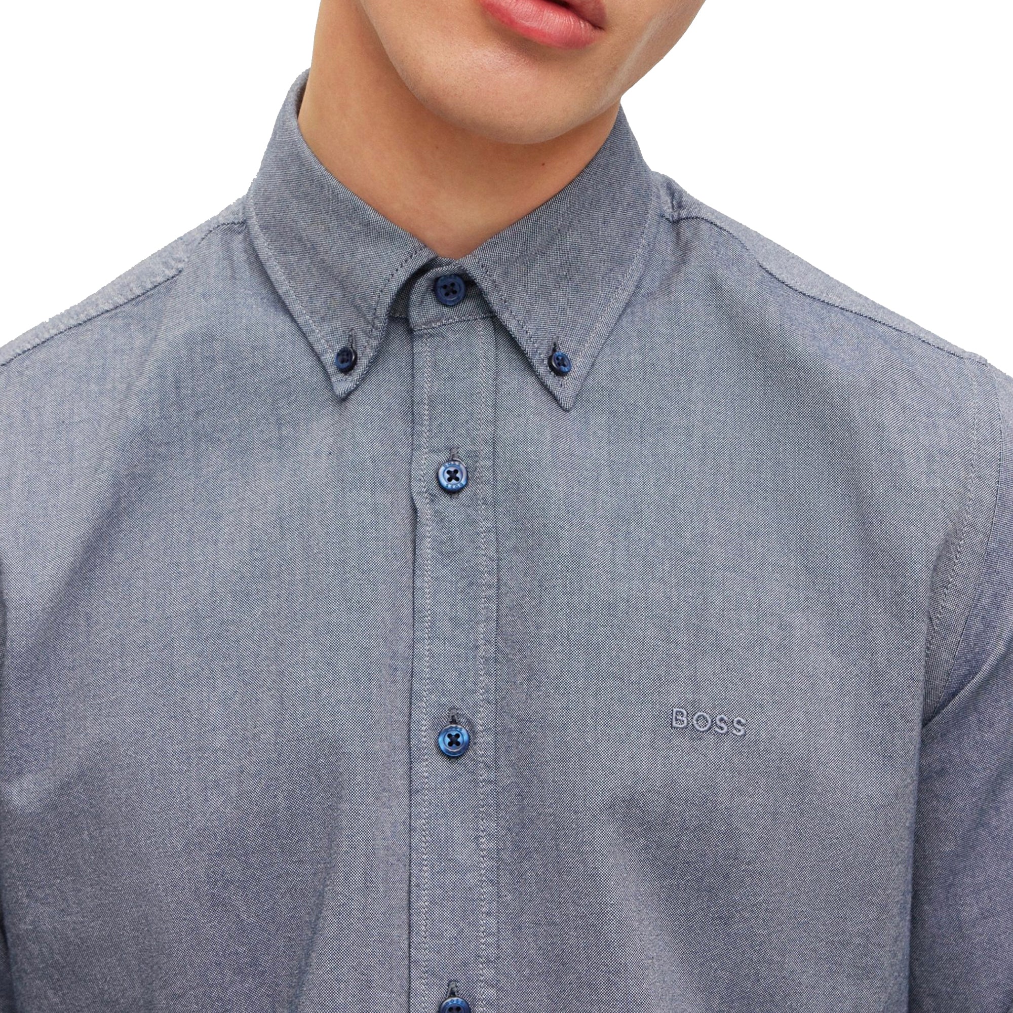 Boss Rickert Oxford Regular Fit LS Shirt - Navy