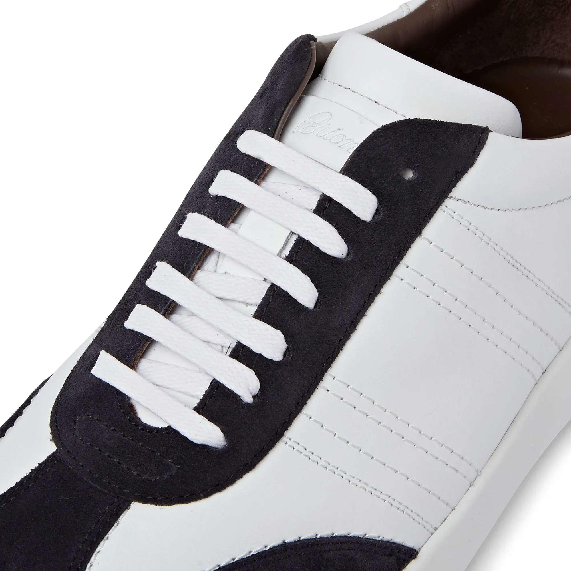 Brioni White Low Top Trainer (Navy/White)