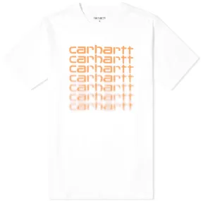 Carhartt WIP Fading Script TeeWhite & Pop Coral