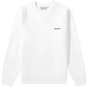 Carhartt WIP Script Embroidery SweatWhite & Black