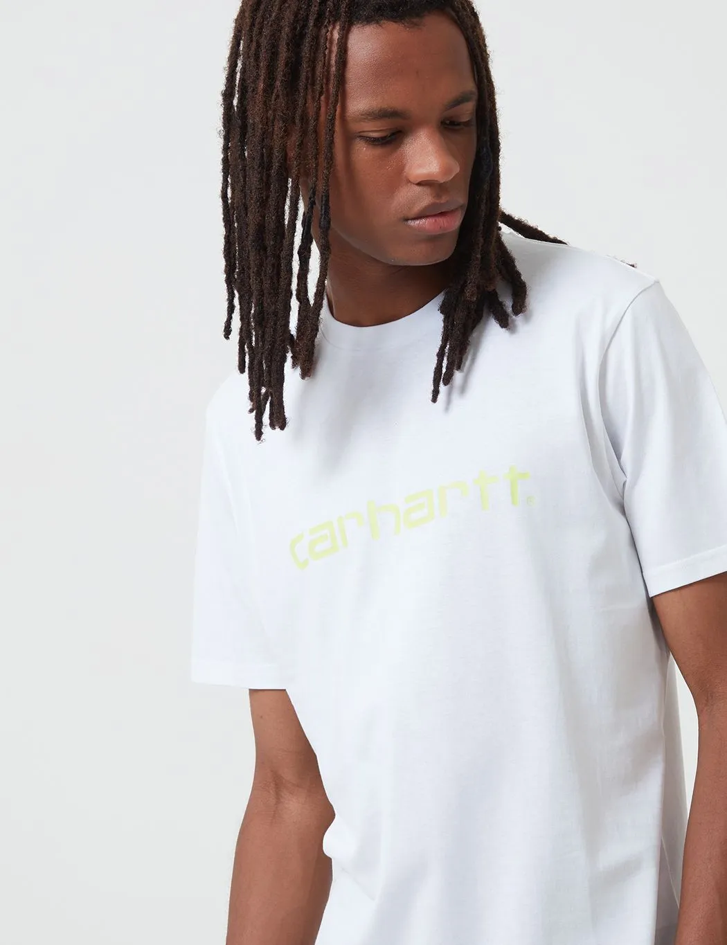 Carhartt-WIP Script T-Shirt - White/Lime