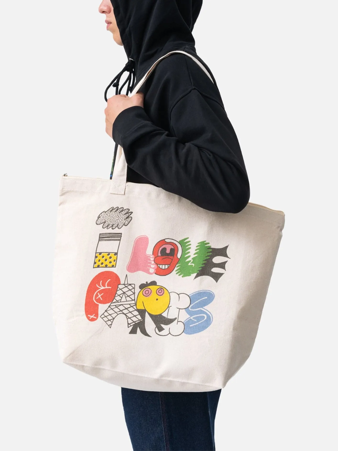 CARNE BOLLENTE Love from Paris! Tote Bag - Beige