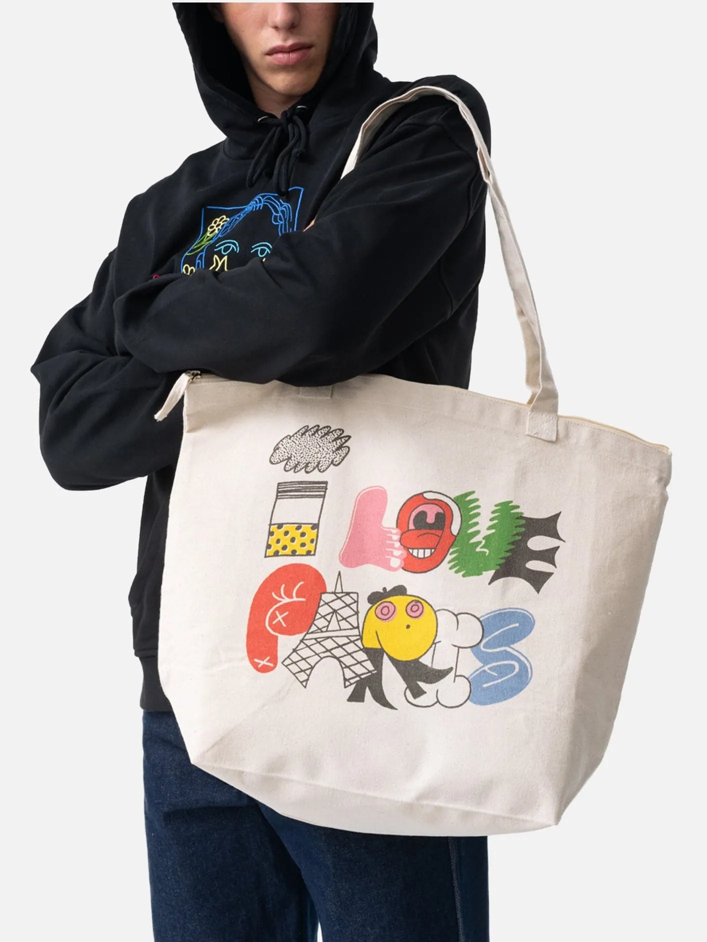 CARNE BOLLENTE Love from Paris! Tote Bag - Beige