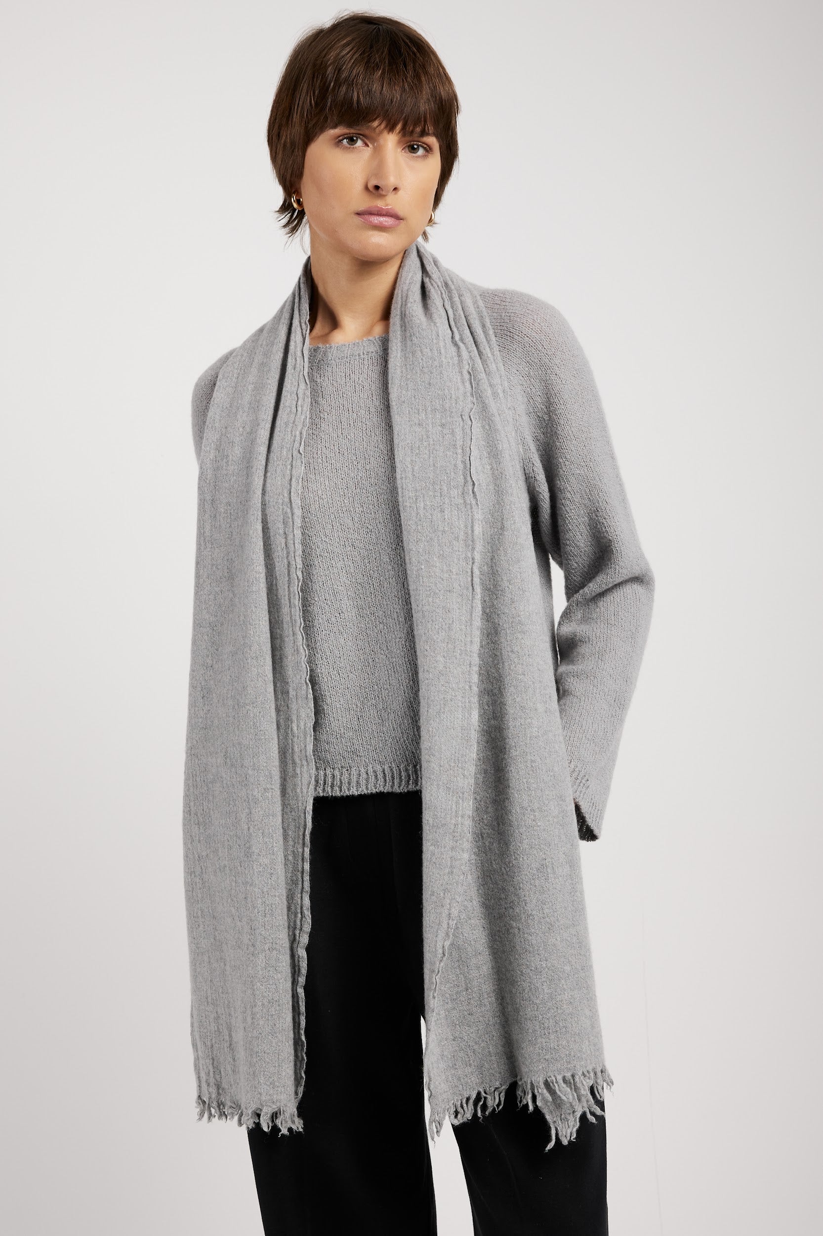 Cashmere Scarf in Heather Grey