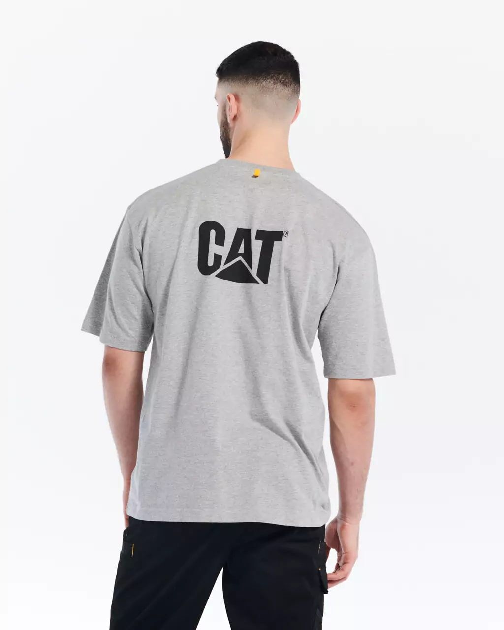 CAT Men's Trademark Short Sleeve T-Shirt in Heather Grey