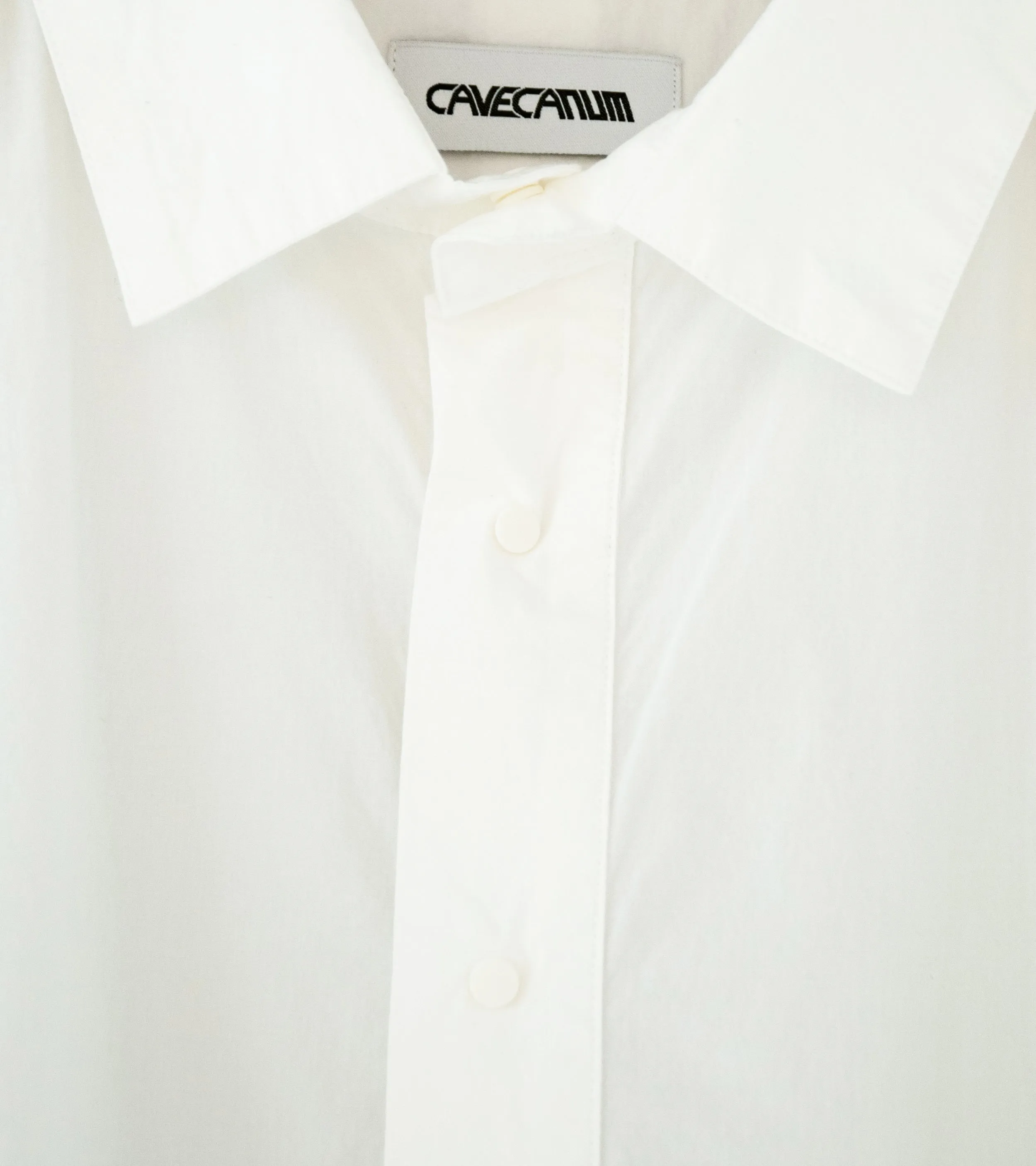 Cavecanum 'Short Sleeve Popover Shirt' (White Cotton)