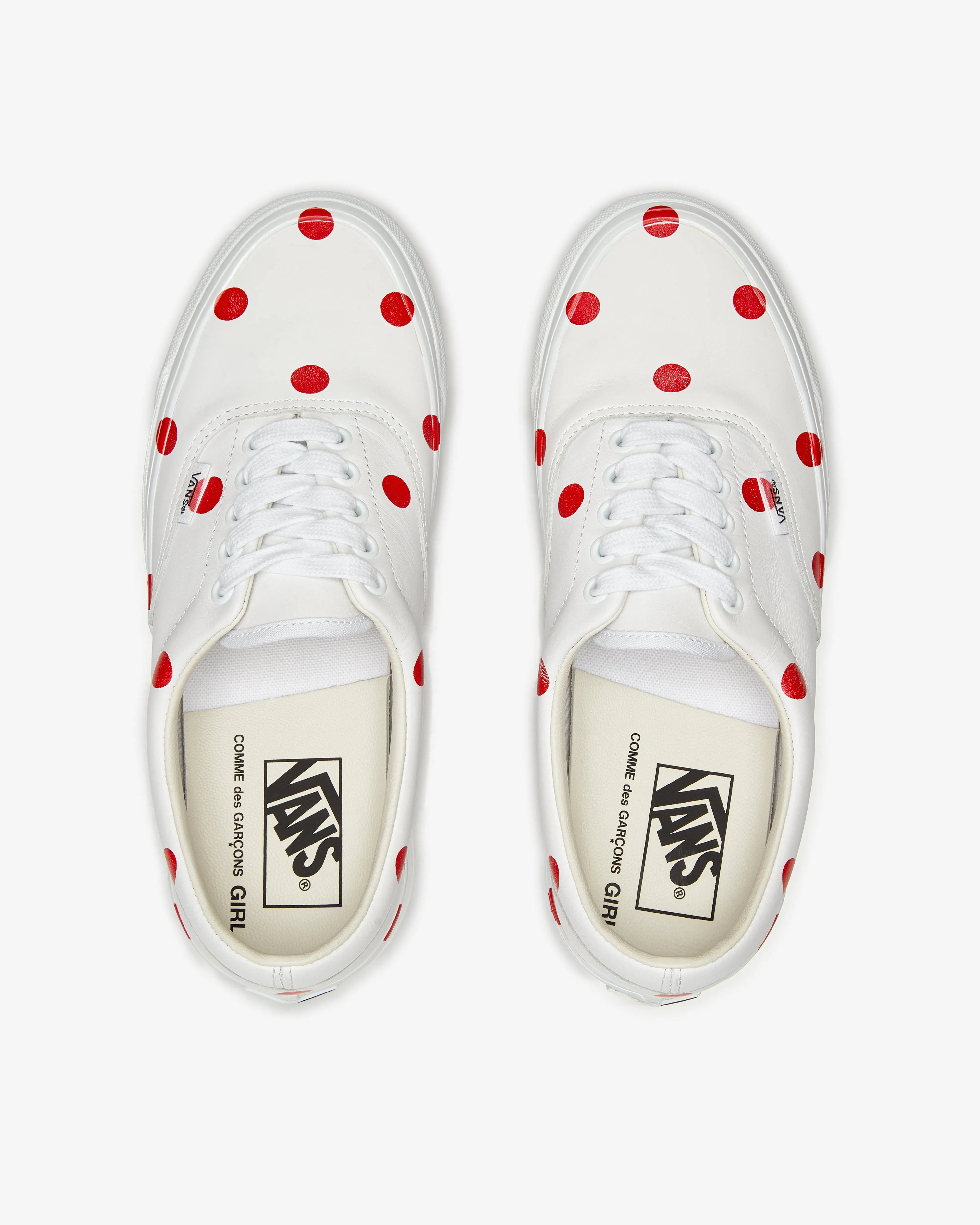 CDG Girl Vans - Women's Polka Dot Vans - (White/Red)