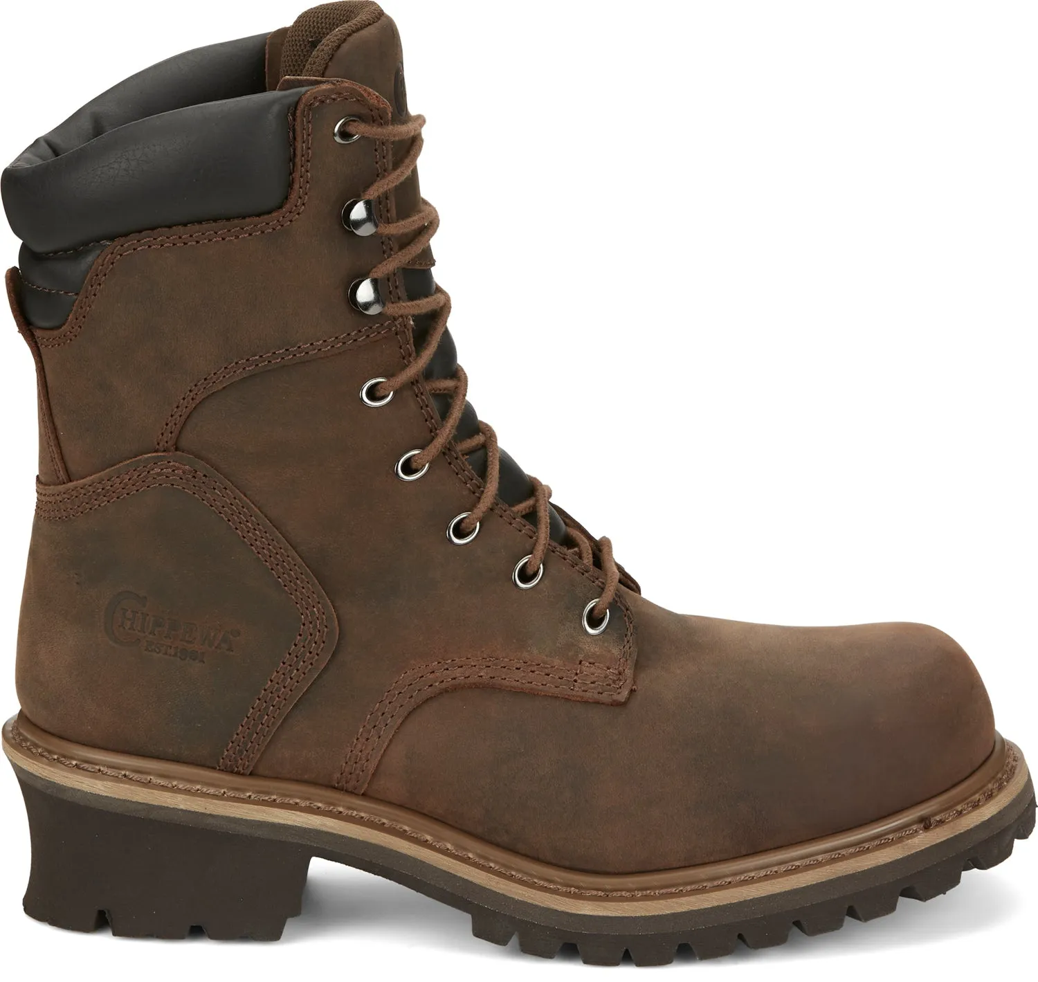 Chippewa Mens Hador 8in 400G Steel Toe Logger Tough Bark Leather Work Boots