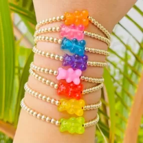 Classic Ball Bead Gummy Bear Charm Bracelet