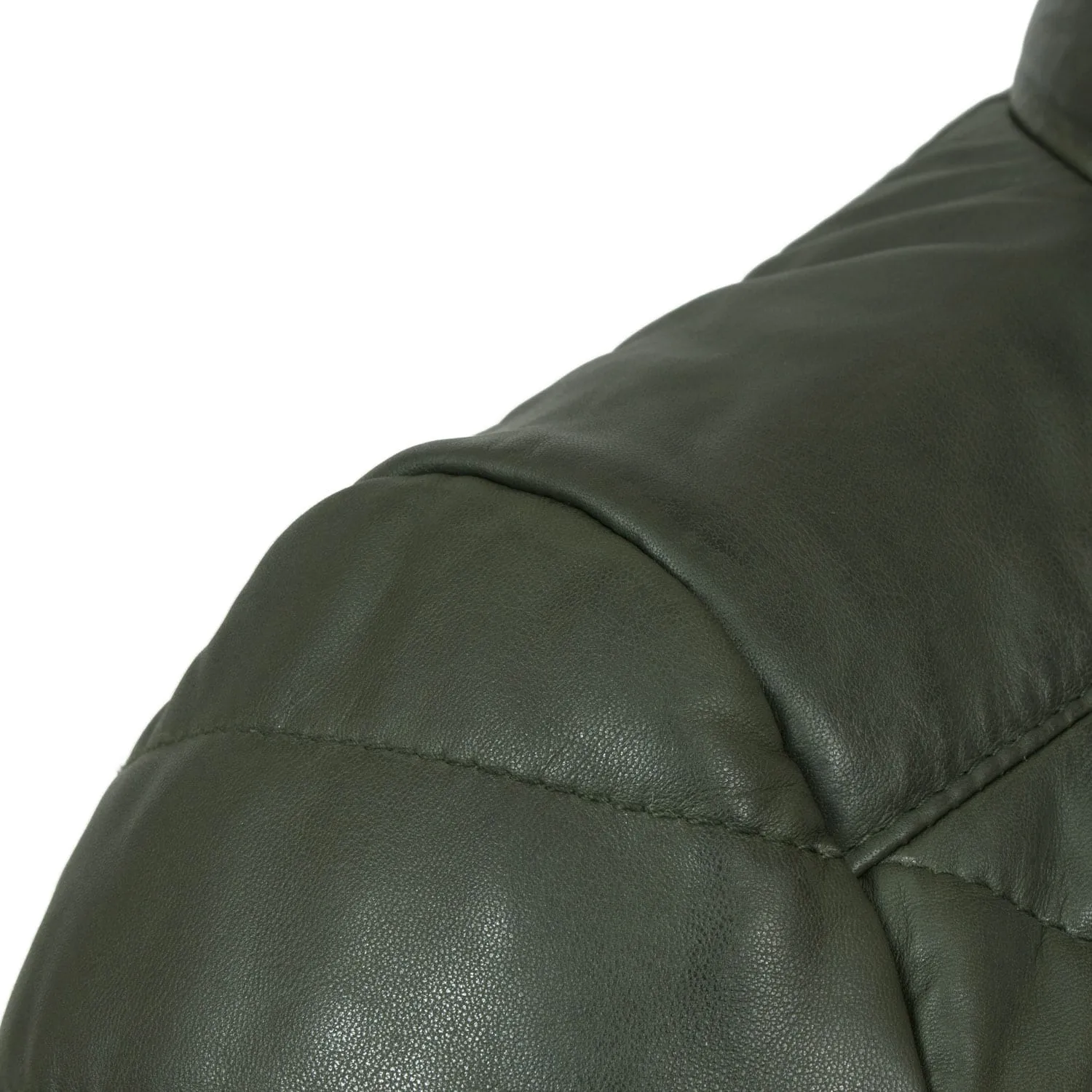 Daisy: Women's Green Leather Padded Coat