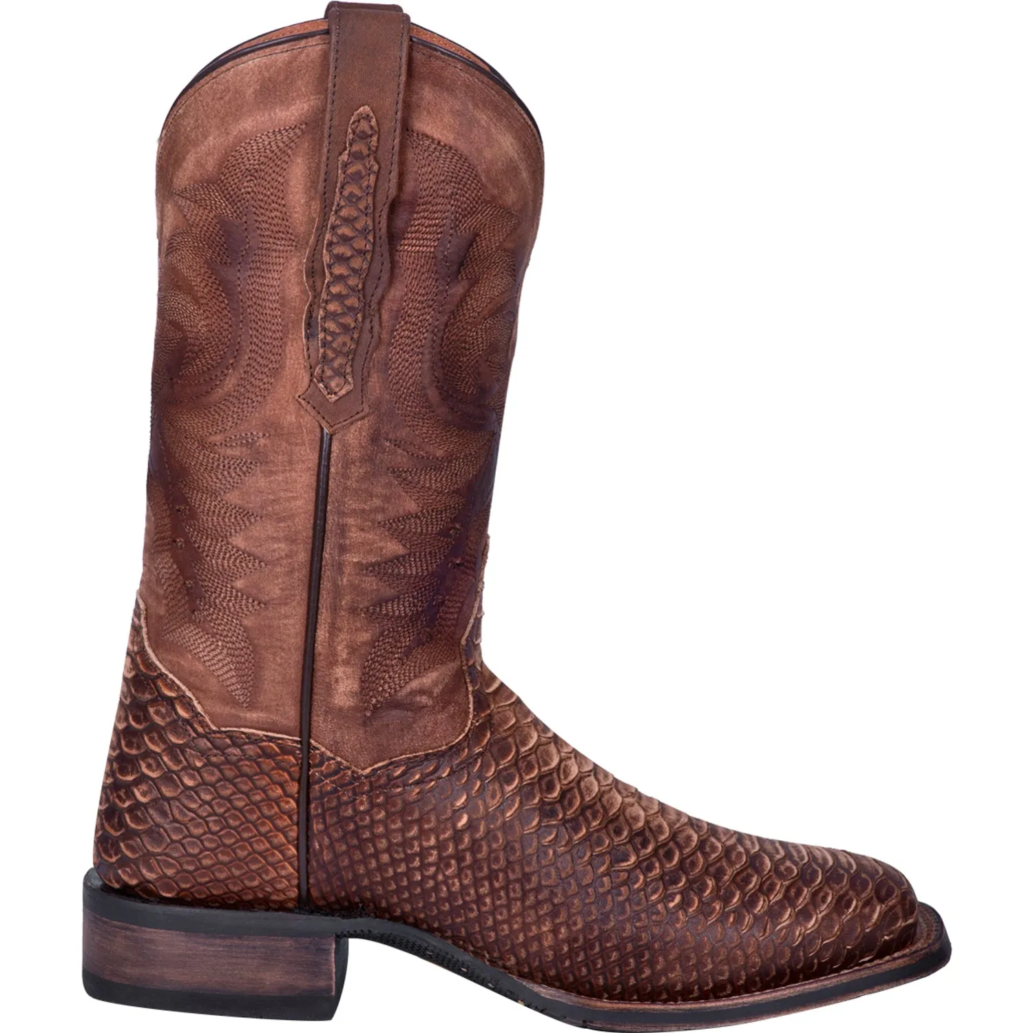 Dan Post Mens Brown Cowboy Boots Leather Square Toe