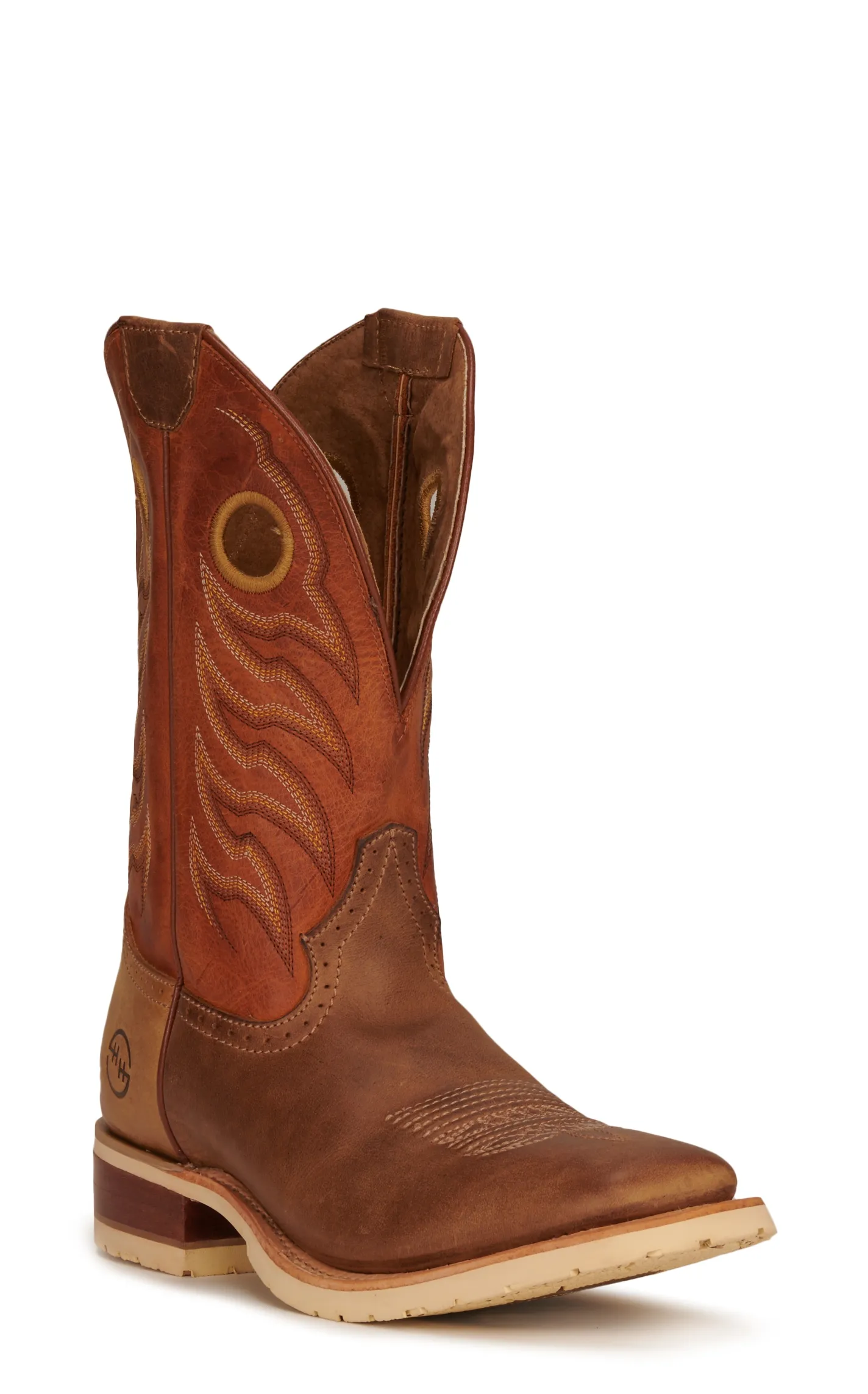 Double H Men's Thatcher ICE Sand and Rust Wide Square Toe Stockman Cowboy Boot