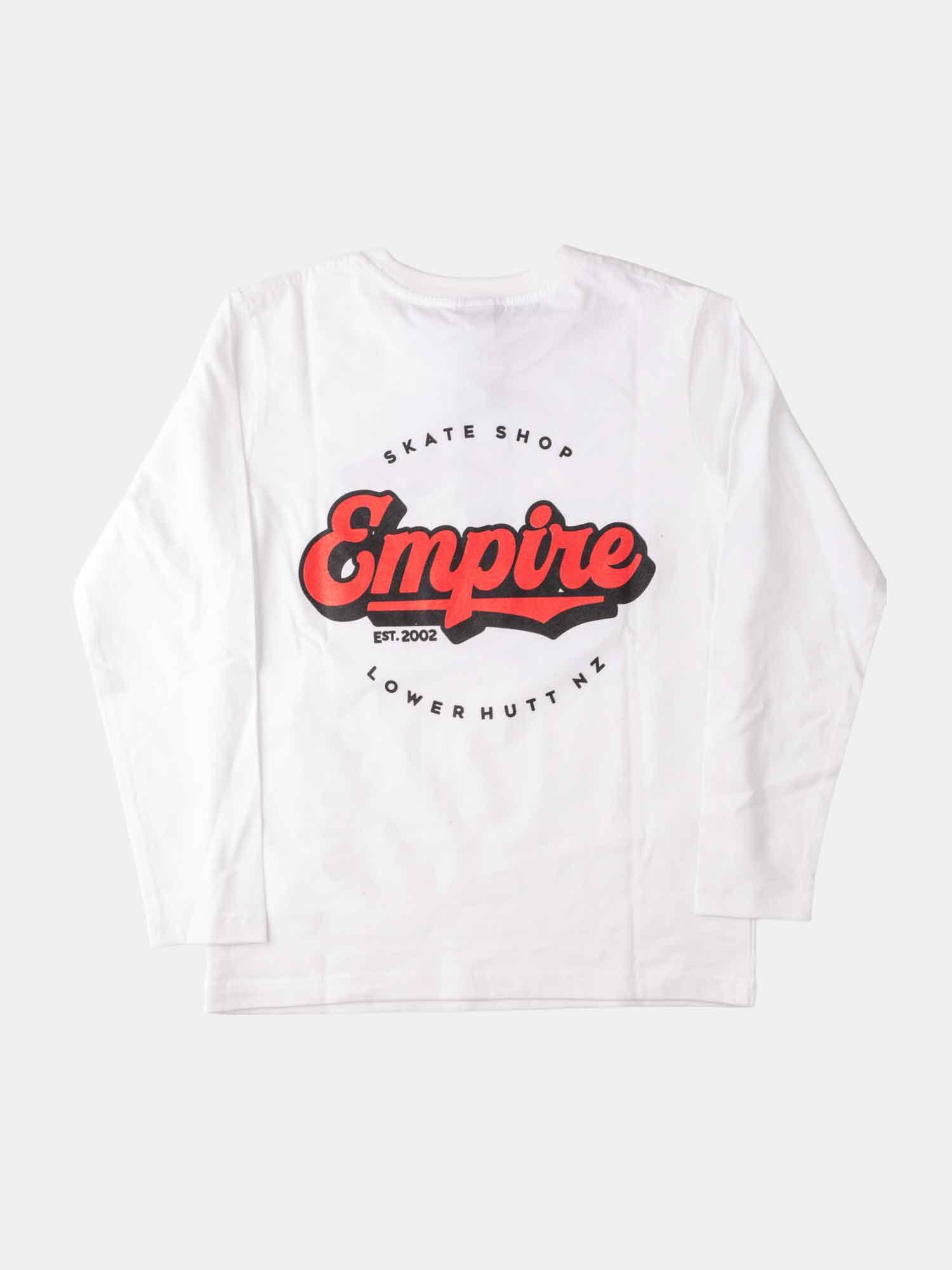 Empire Kids Skate Shop L/S Tee - White / Red