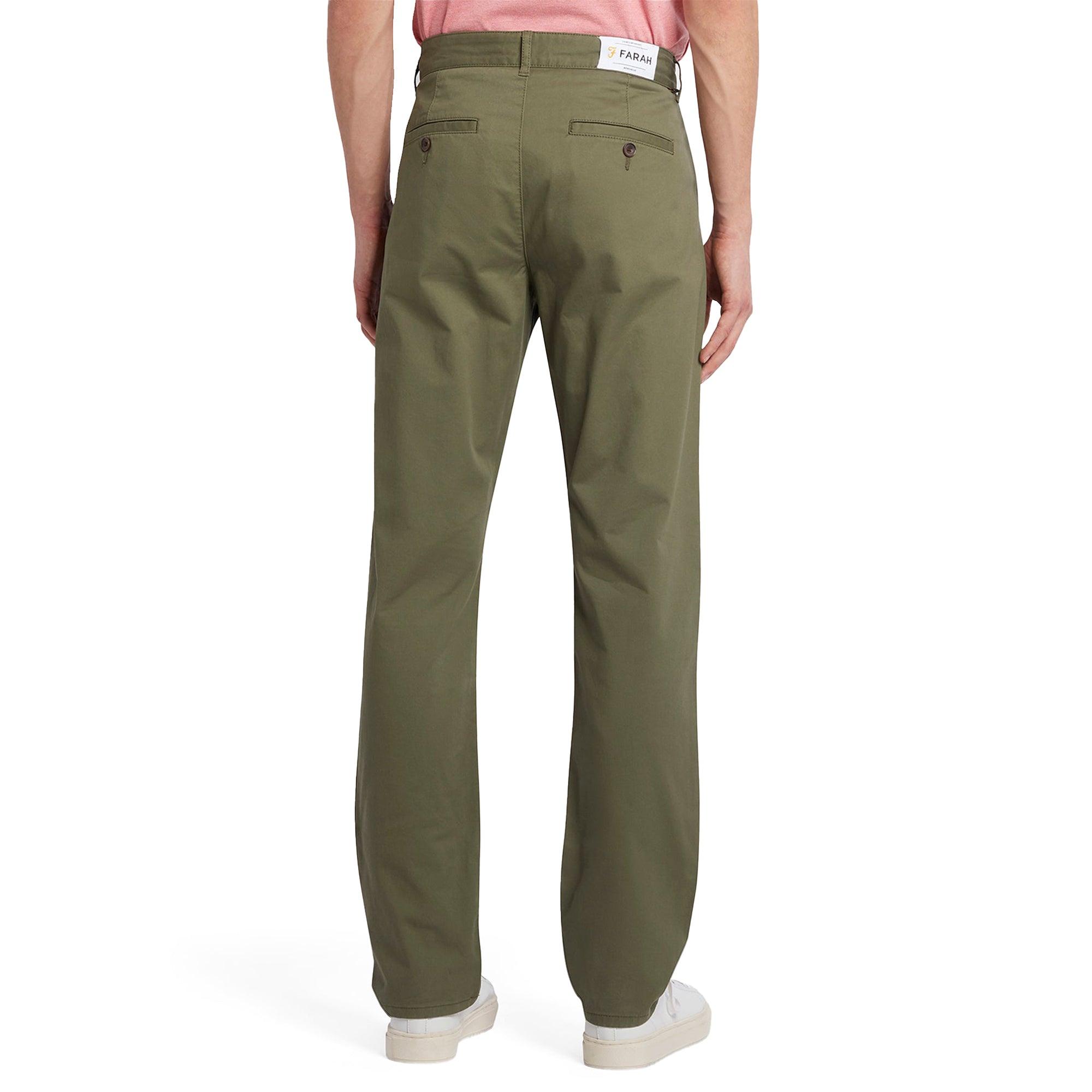 Farah Elm Regular Fit Twill Chinos - Vintage Green