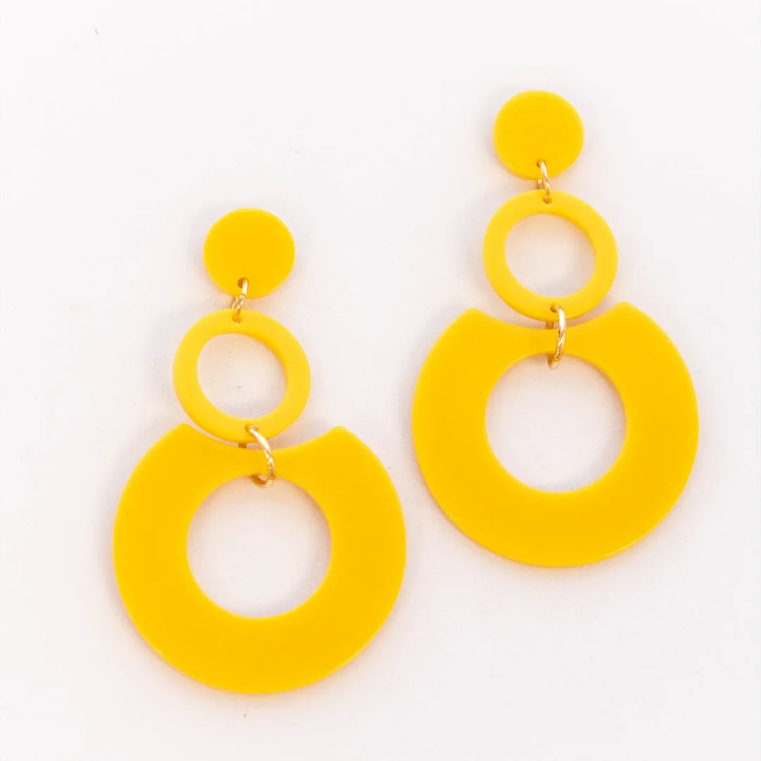 Funky Fresh Earrings, Yellow