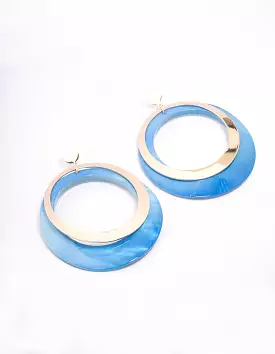 Gold Two-Toned Shell Drop Earrings