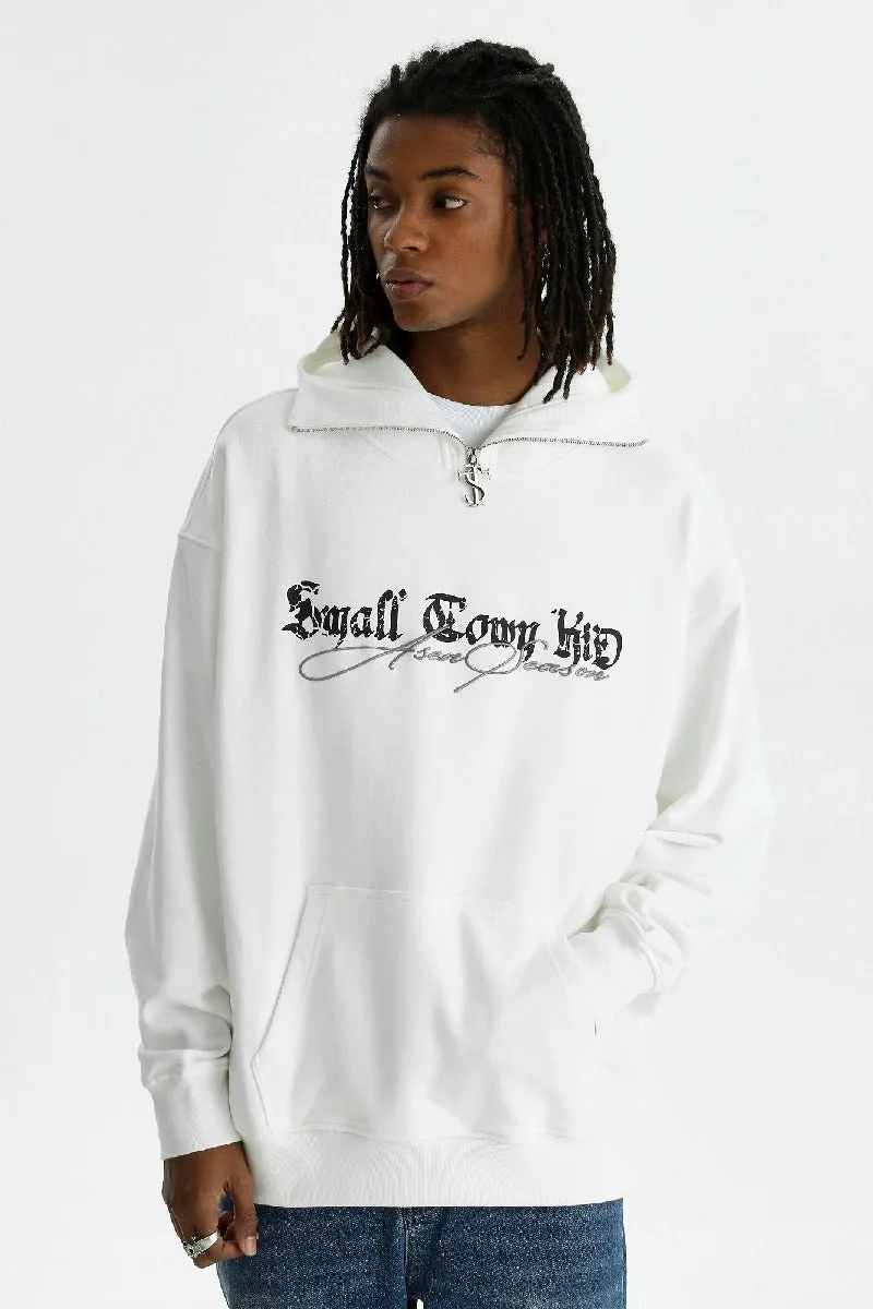 Hip Hop Zip Embroidered Hoodie