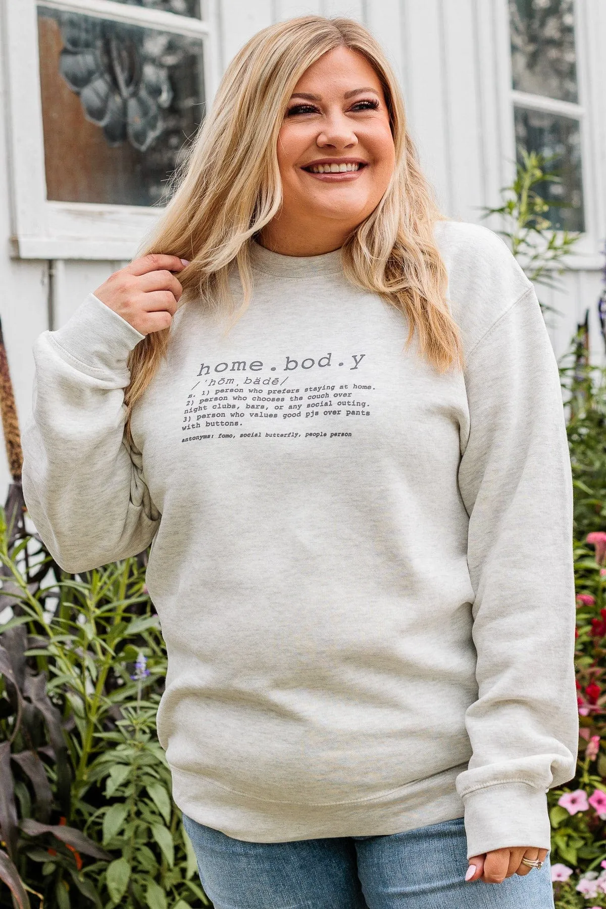 Homebody Crew Neck- Light Heather Grey