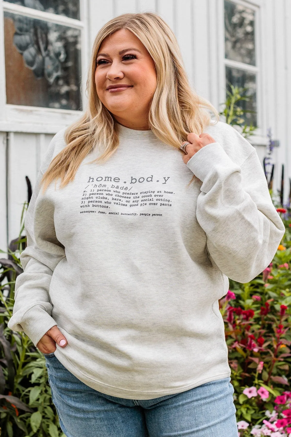 Homebody Crew Neck- Light Heather Grey