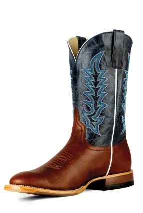 Horse Power Mens Cognac Belton Navy Rex Goat Leather Cowboy Boots 13 D