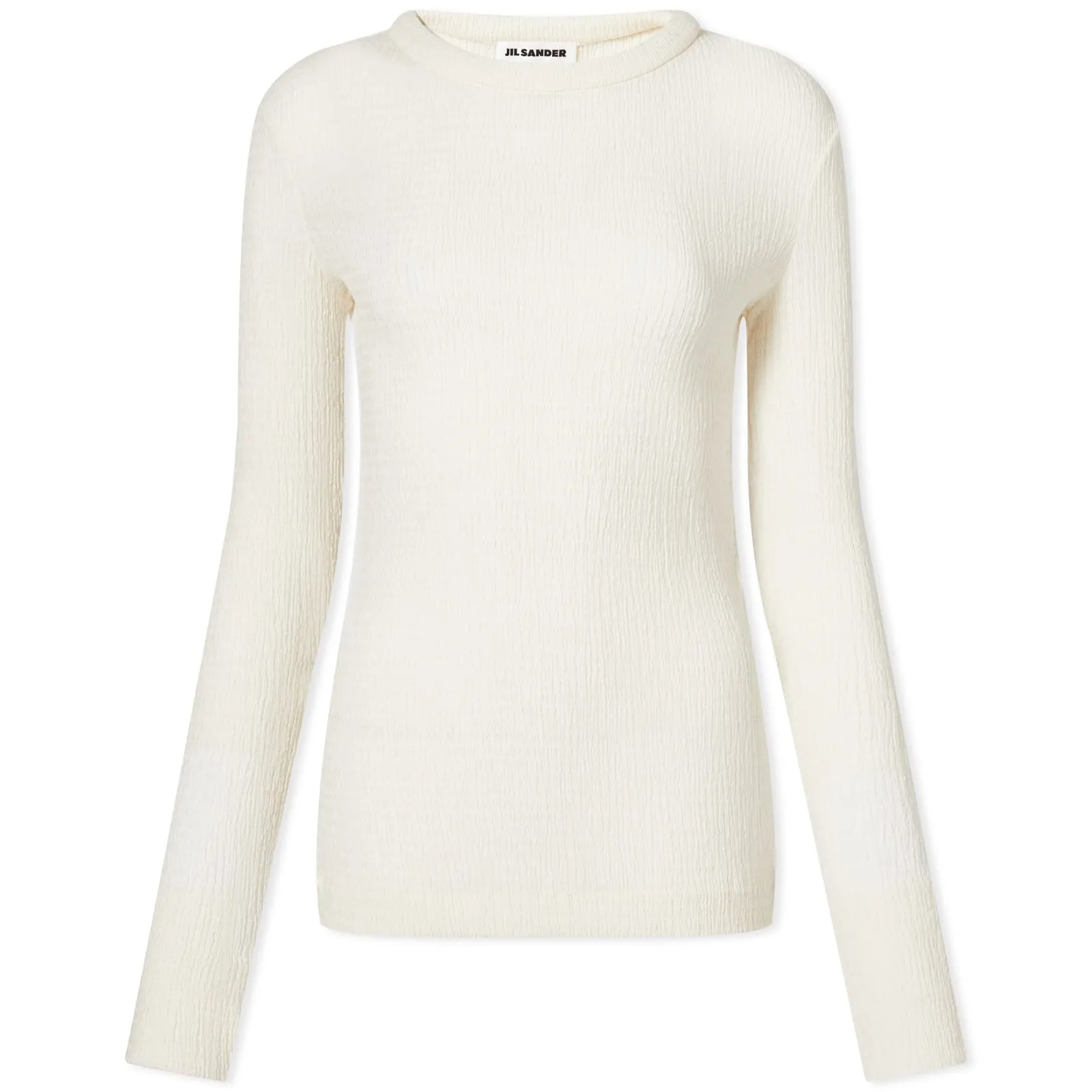 Jil Sander Long Sleeve Crinkle TopRaw Cotton