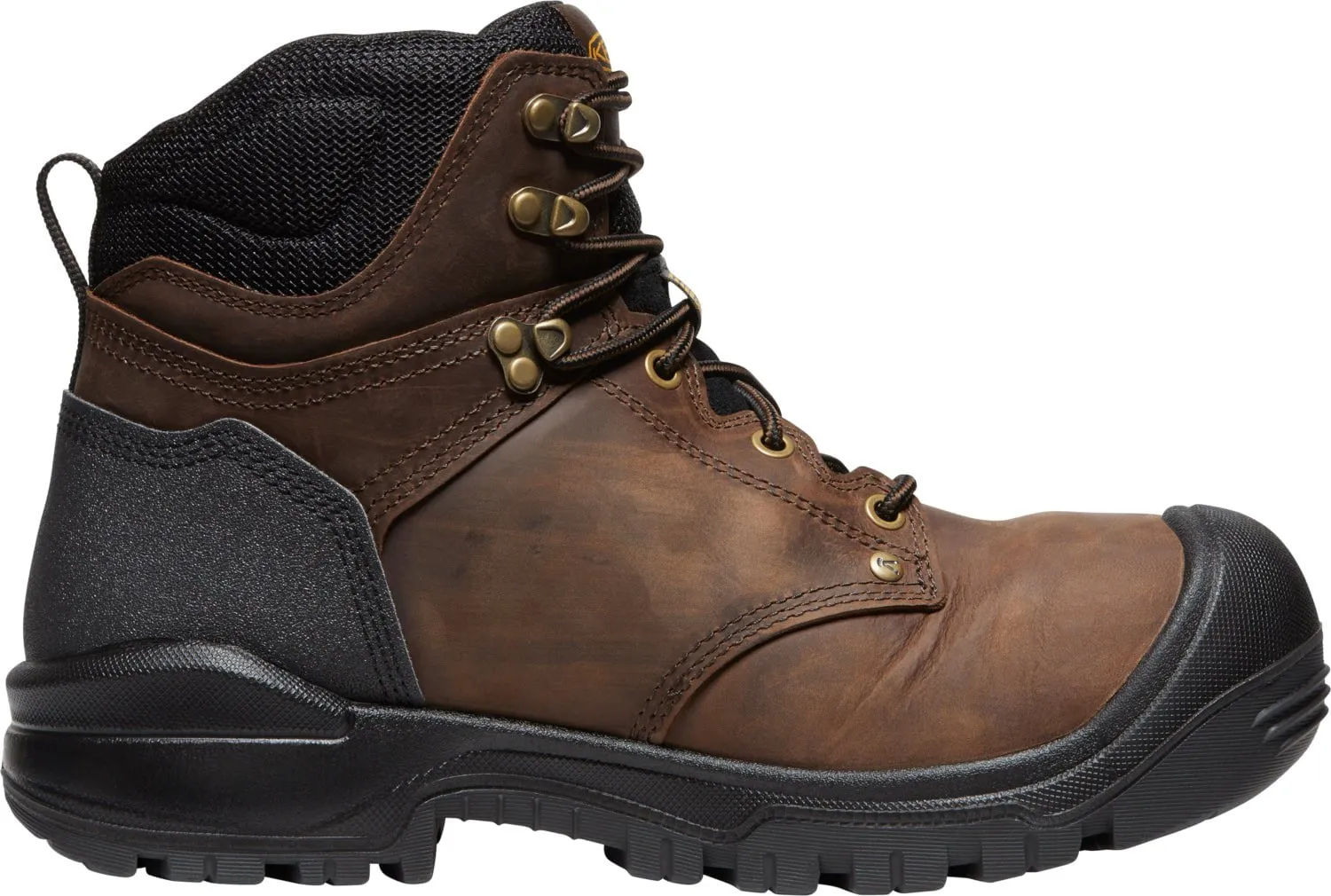 Keen Utility Mens Independence 6in WP Soft Toe Dark Earth/Blk Leather Work Boots