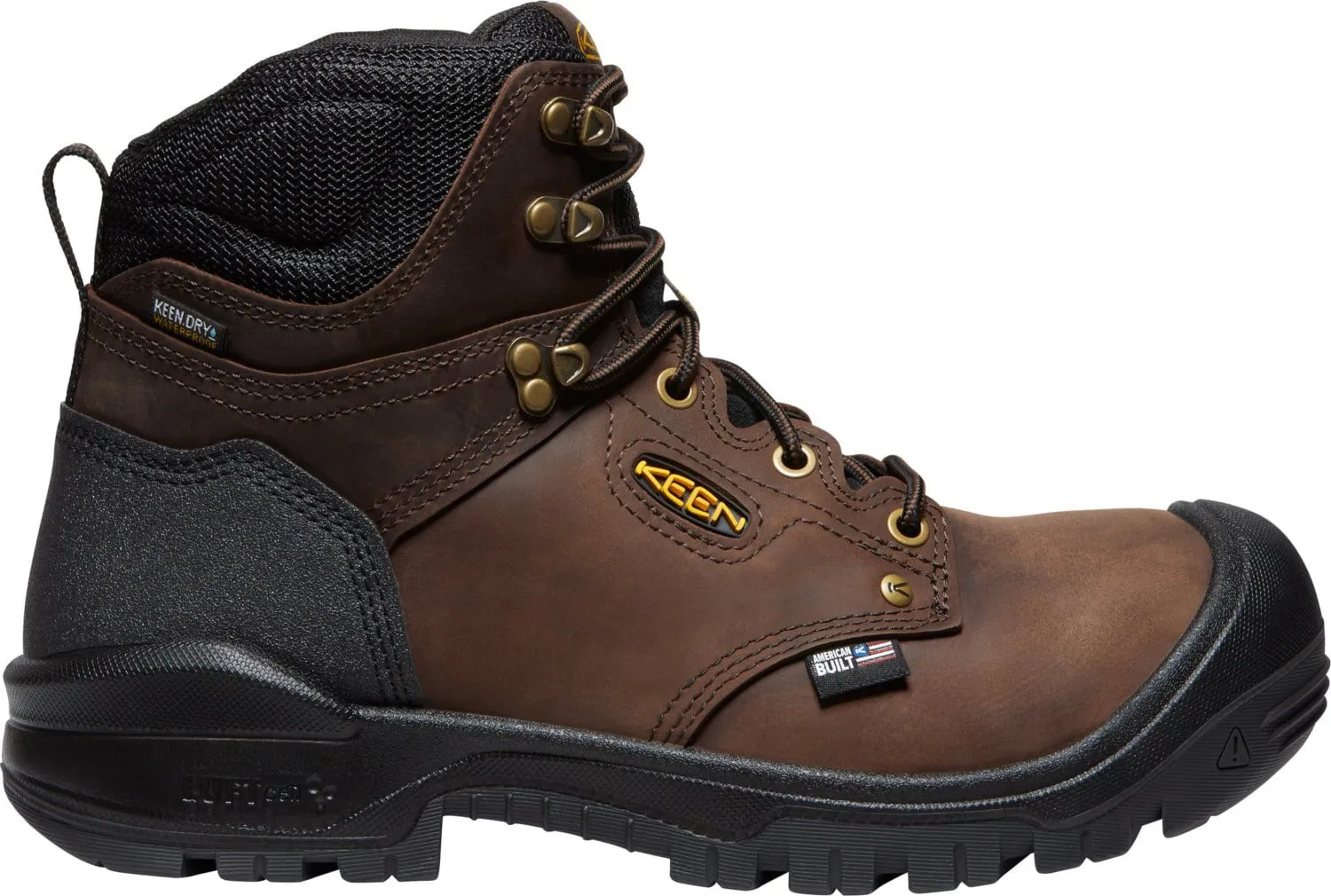 Keen Utility Mens Independence 6in WP Soft Toe Dark Earth/Blk Leather Work Boots