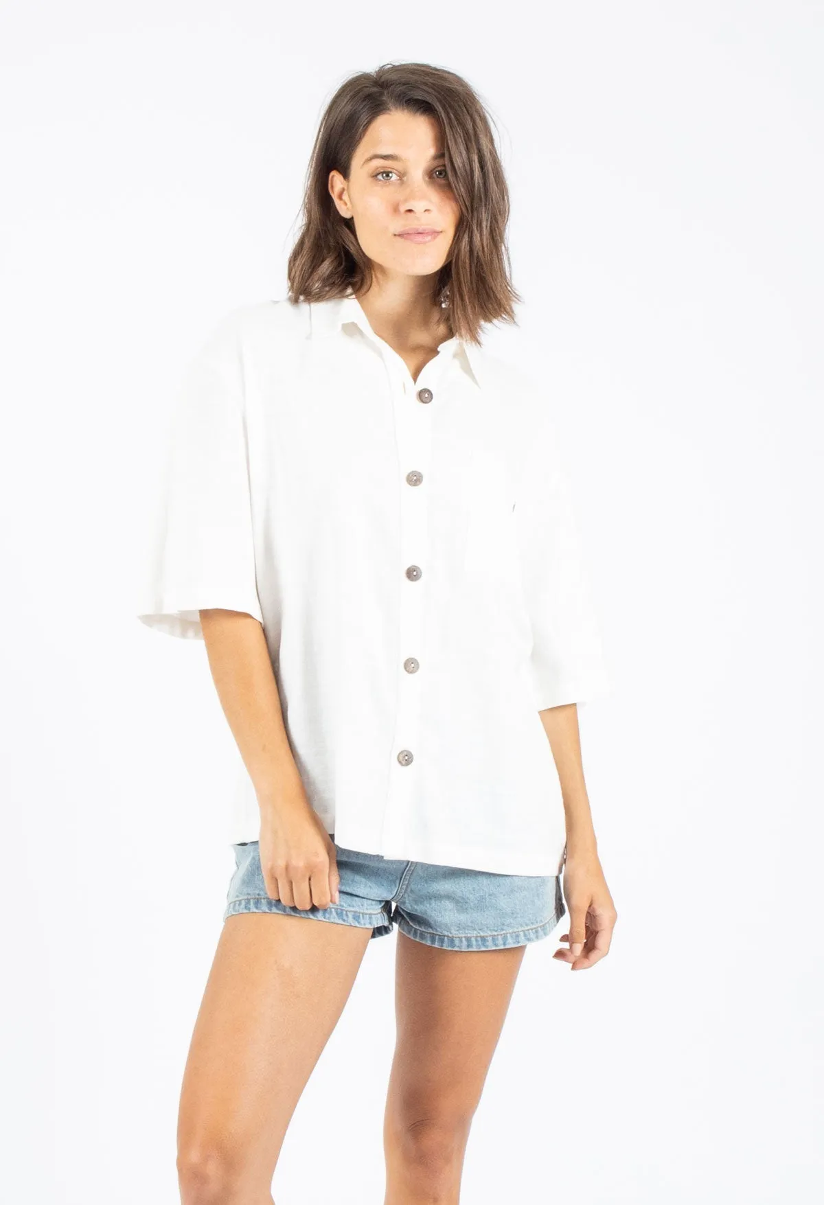 LADIES SUBLIME SHORT SLEEVE SHIRT - WHITE