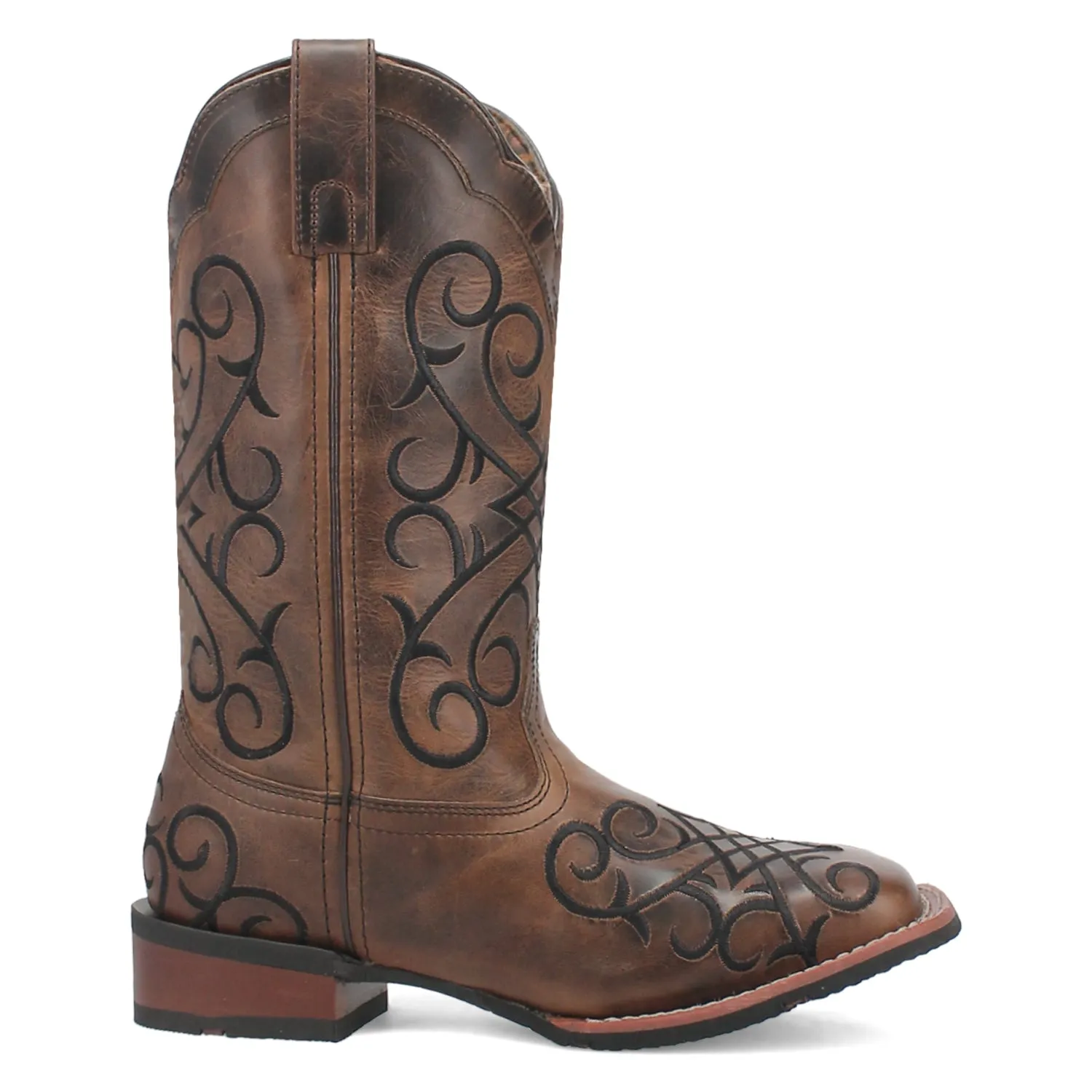 Laredo Womens Margo Dark Brown Leather Cowboy Boots