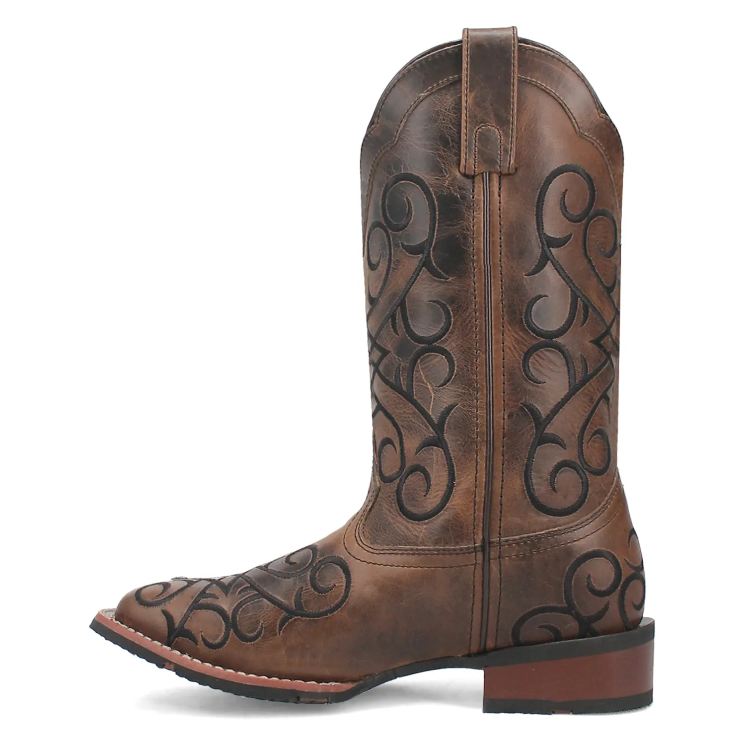 Laredo Womens Margo Dark Brown Leather Cowboy Boots