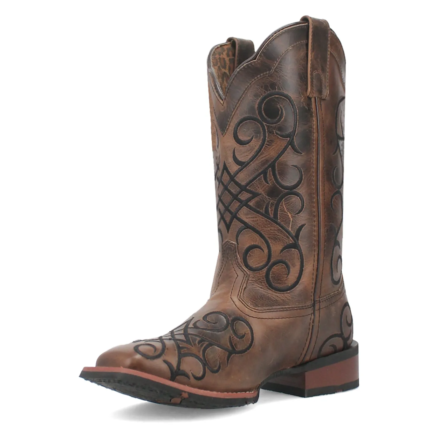 Laredo Womens Margo Dark Brown Leather Cowboy Boots