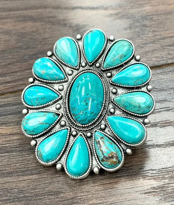 LARGE TURQUOISE SQUASH RING - STYLE #326