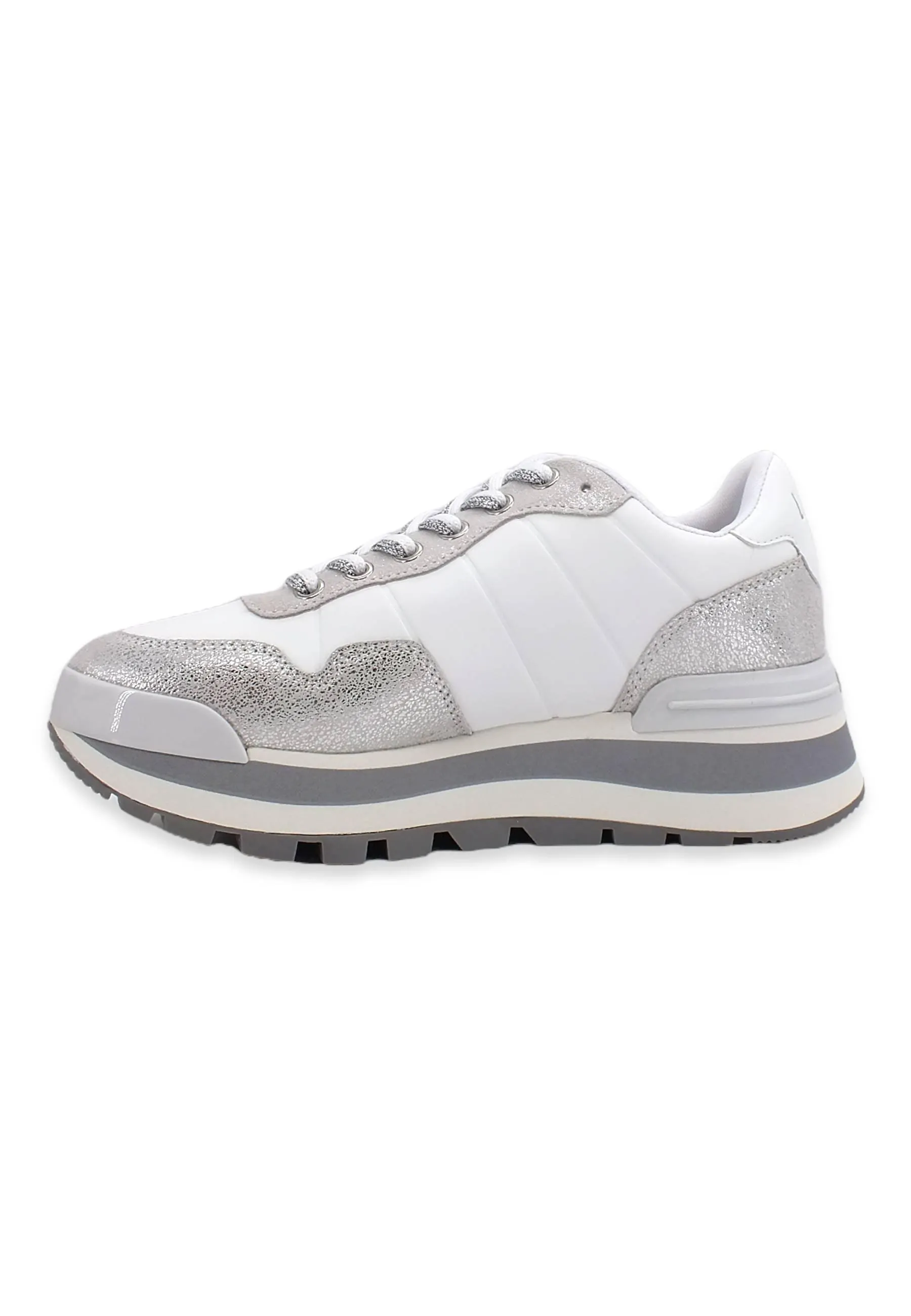 LIU JO Amazing 01 Sneaker Donna Metallic White BF2125PX263