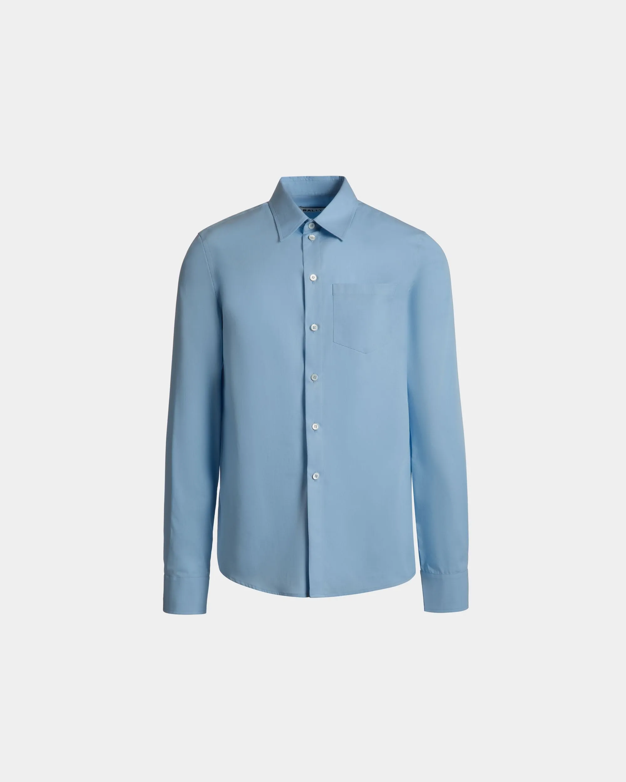 Long Sleeve Shirt In Light Blue Cotton 