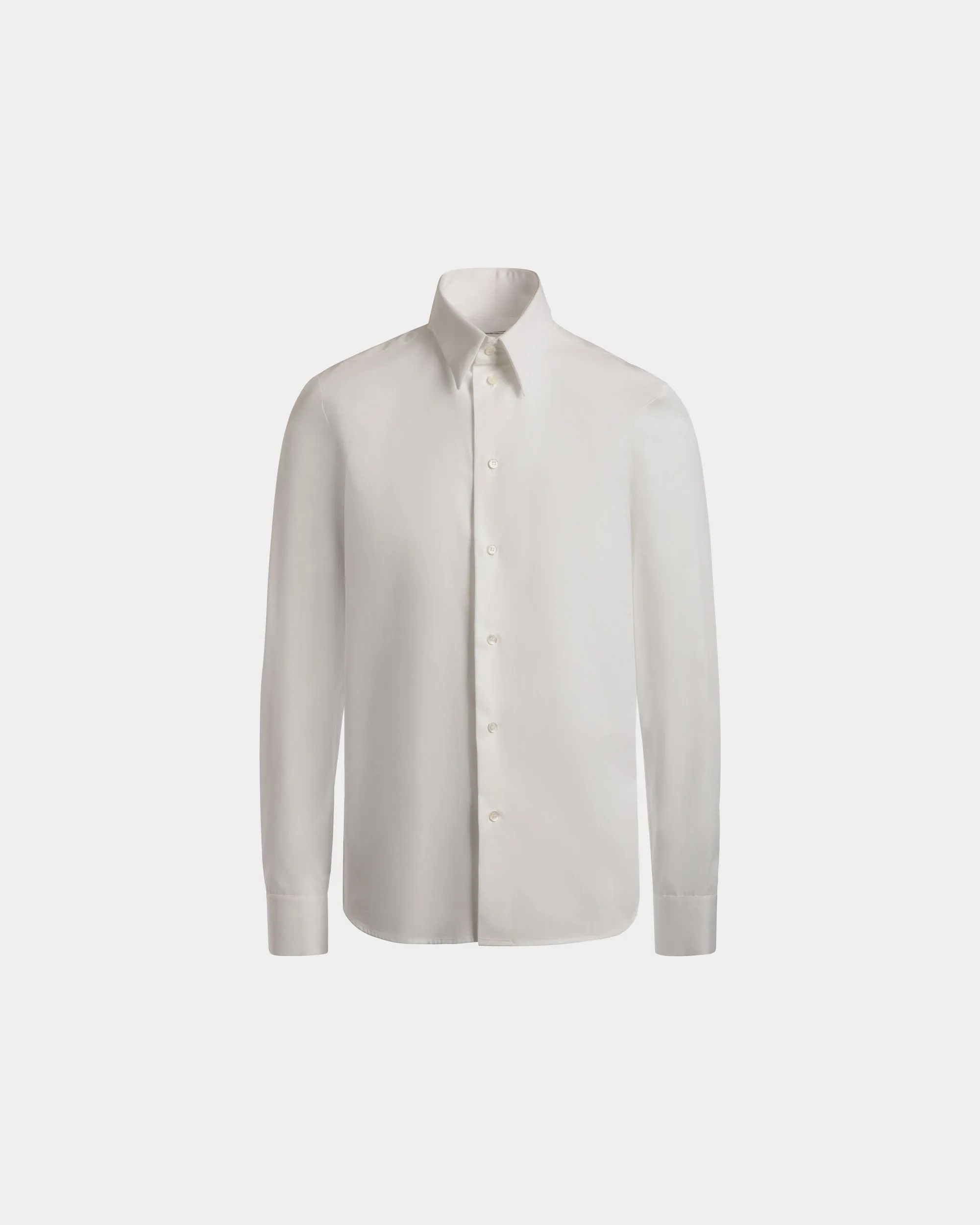 Long Sleeve Shirt In White Cotton 