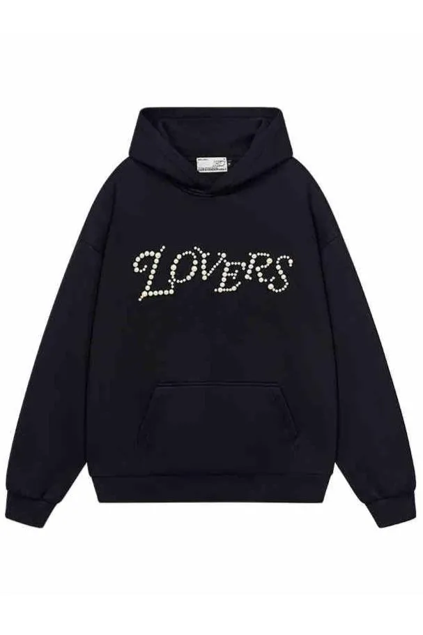 Love Me More Pearl Embroidered Hoodie