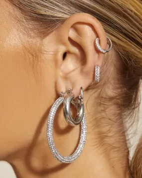 LUV AJ BABY AMALFI TUBE HOOPS- SILVER