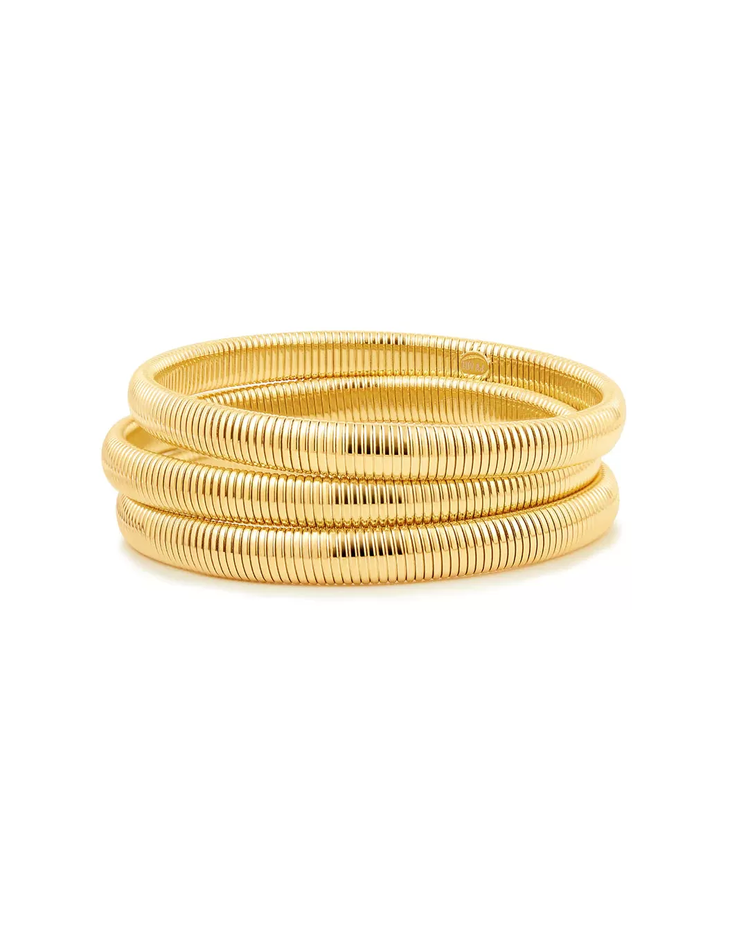 LUV AJ MINI FLEX SNAKE CHAIN BRACELET- SET OF 3 (7MM WIDE)- GOLD