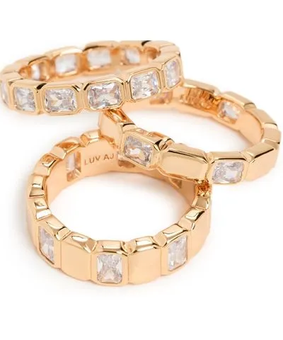 Luv Aj The Bianca Bezel Ring Set Gold 6