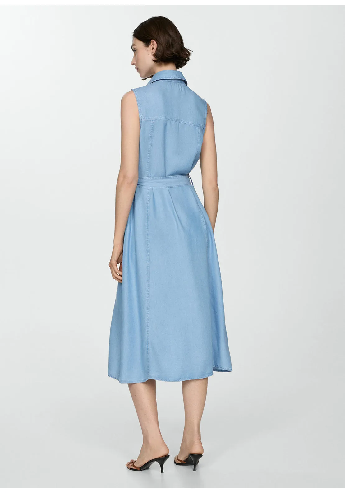 Lyocell shirt dress with bow