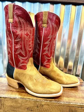 Mason Tan Roughout with Red Tops- Mule Barn Boots