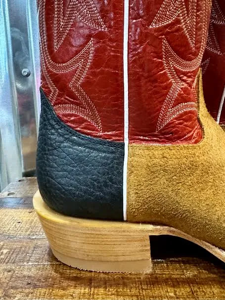 Mason Tan Roughout with Red Tops- Mule Barn Boots