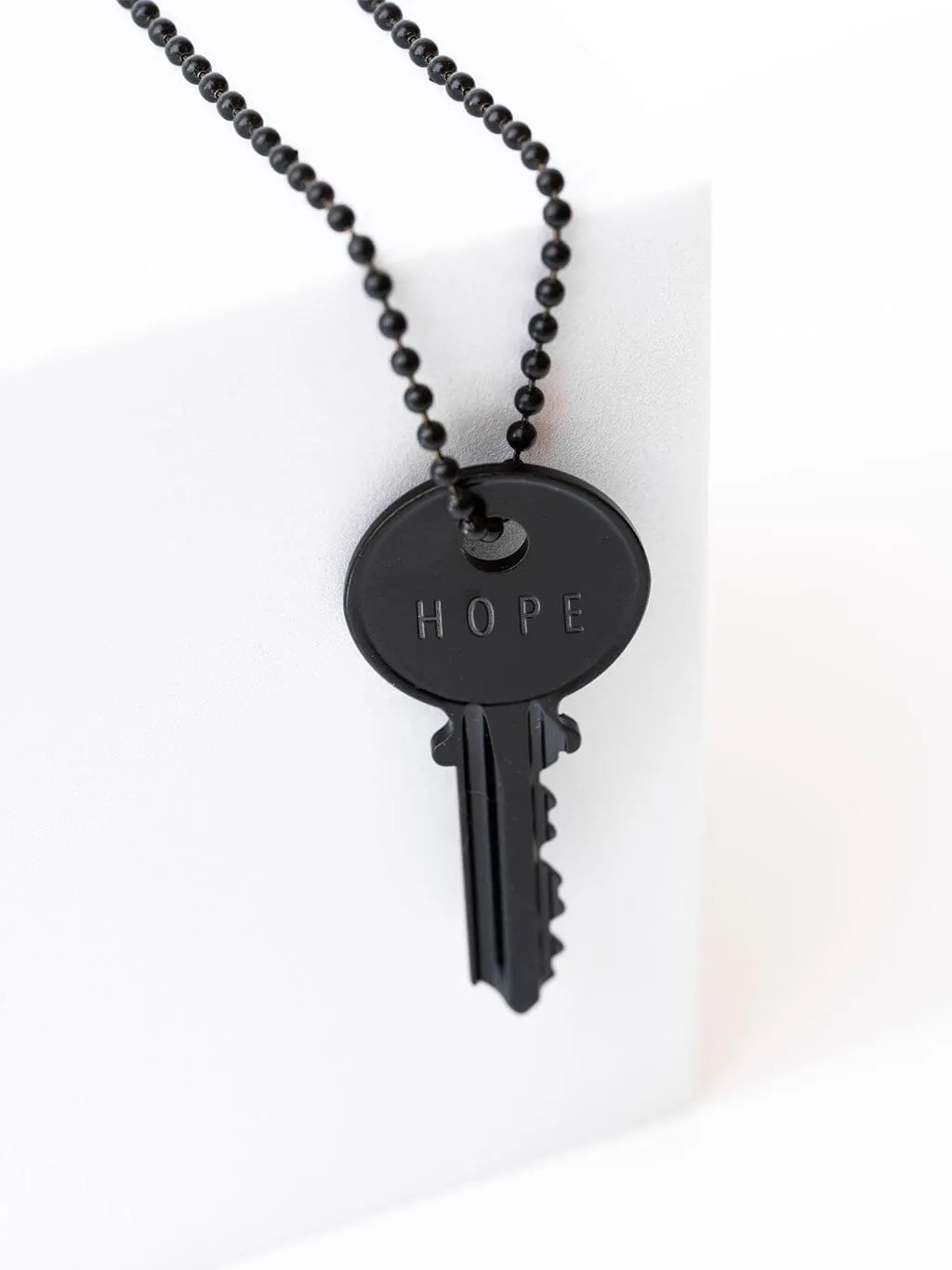 Matte Black Classic Key Ball Chain Necklace