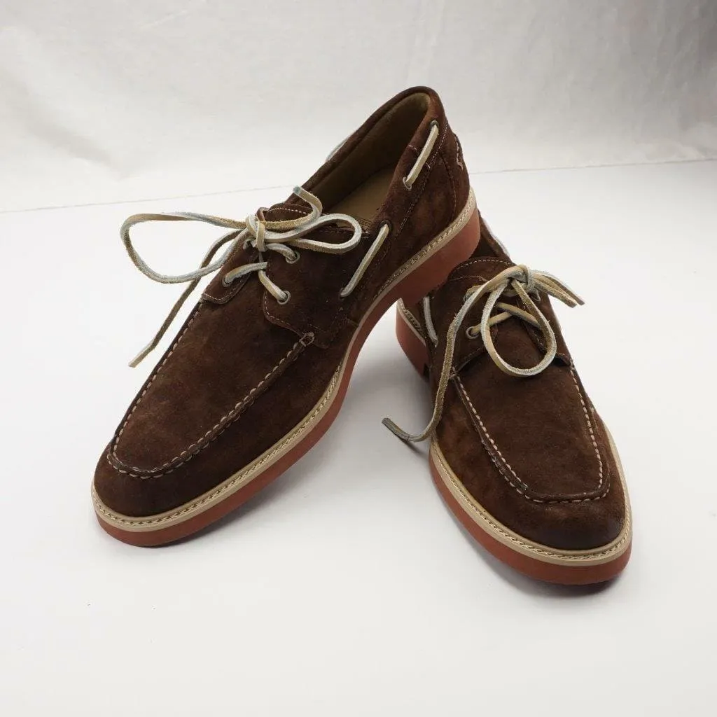 Men's HUSH PUPPIES • Revere •  Boat Shoe. Mens 7.5 Brown Suede Leather