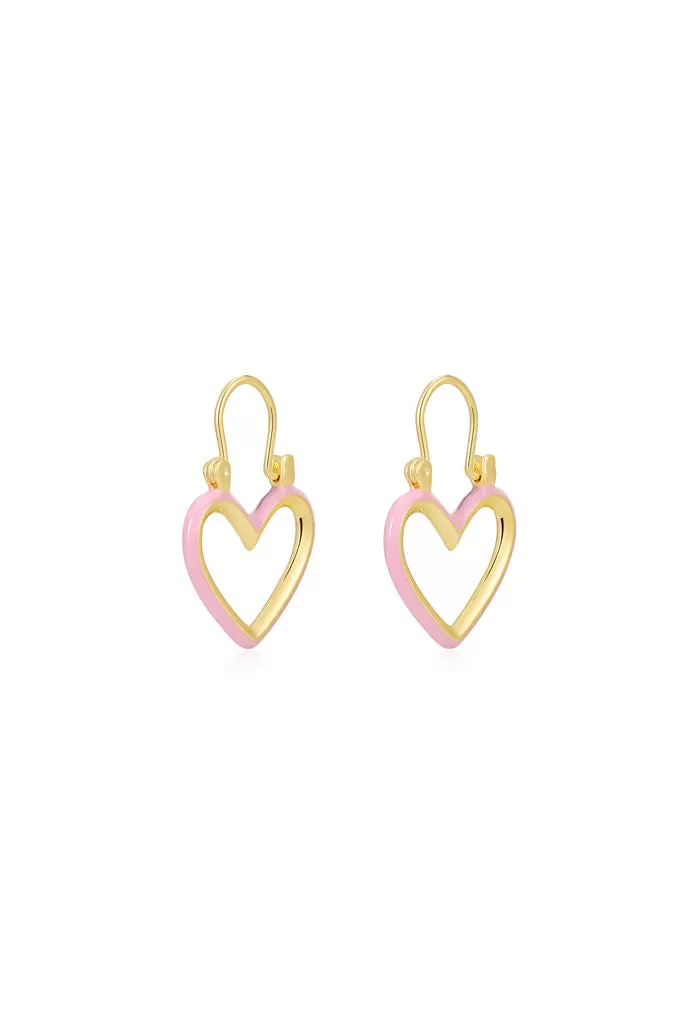 Mini Heartbreaker Hoops-Light Pink