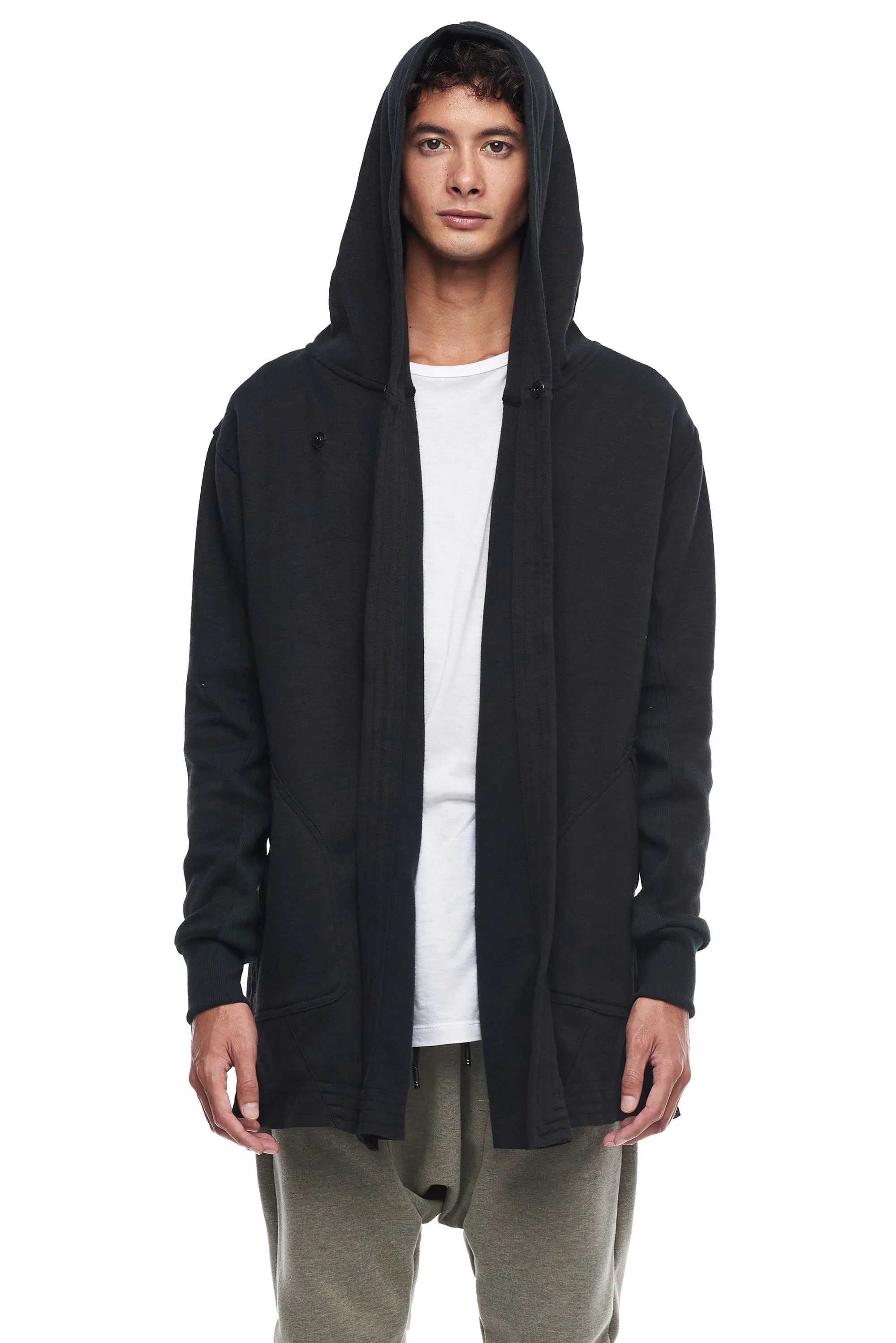 MONK HOODIE IN BLACK